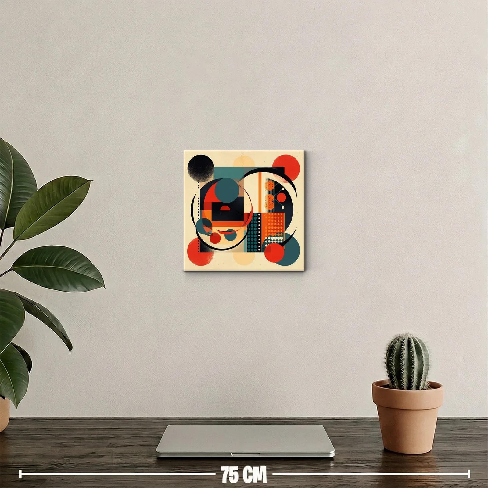 Composición geométrica con círculos en tonos cálidos y fríos — miniatura 2
