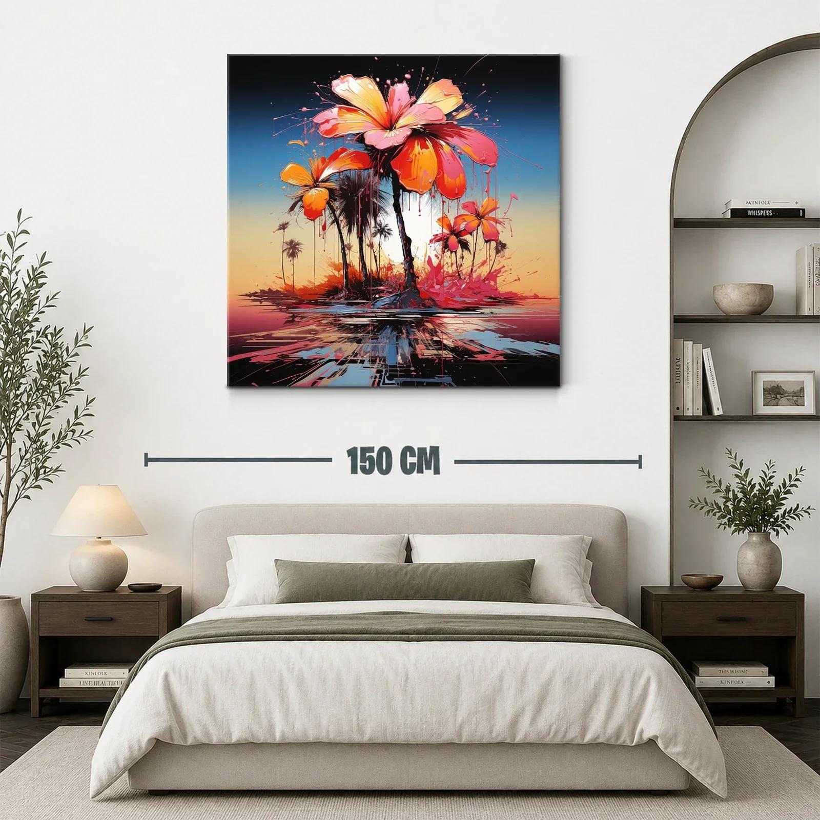 Flores vibrantes con fondo degradado al atardecer — miniatura 3