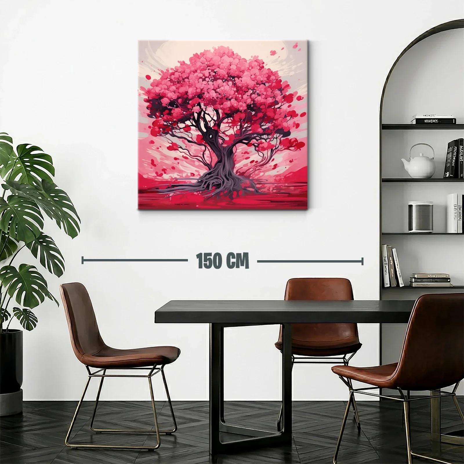 Árbol vibrante con tonos rosas y rojos intensos — miniatura 2