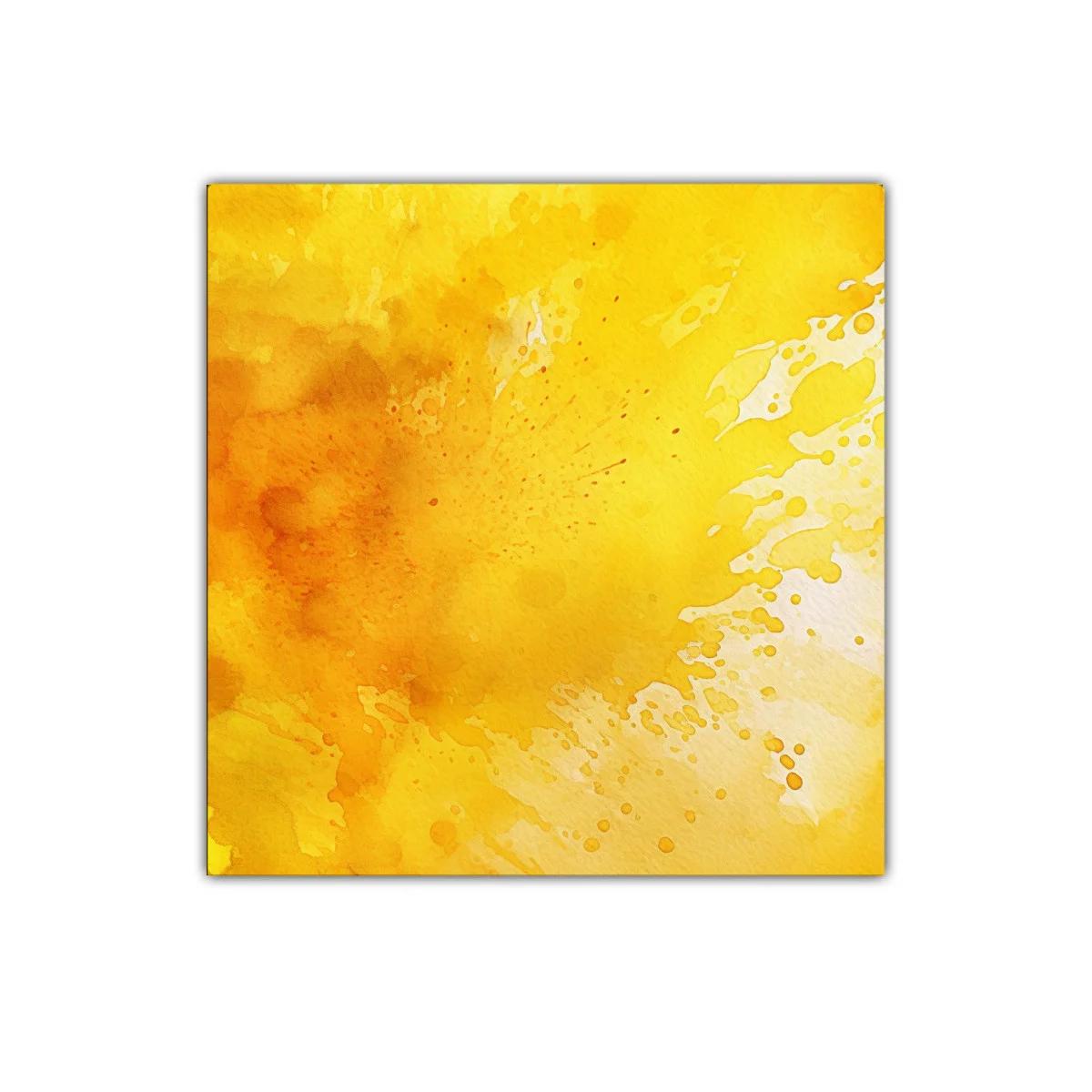 Cuadro abstracto en tonos cálidos amarillos y naranjas — miniatura 1