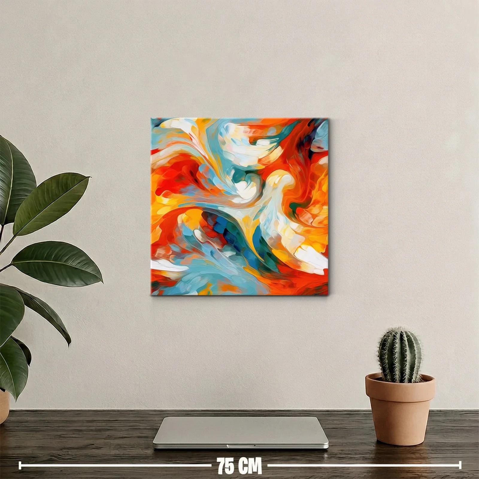 Cuadro abstracto con remolinos vivos y energía vibrante — miniatura 2