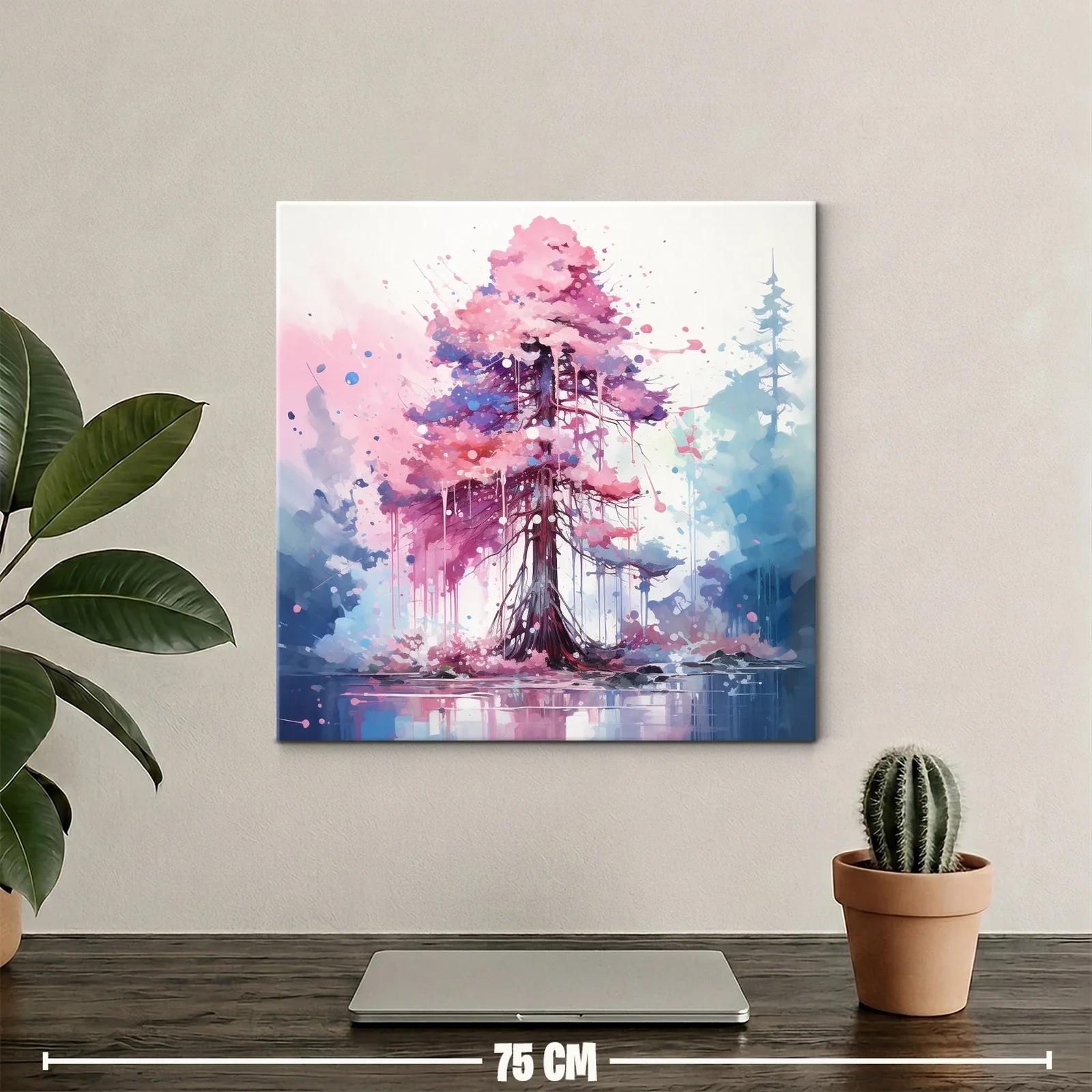 Árbol mágico con tonos rosas y azules vibrantes — miniatura 2