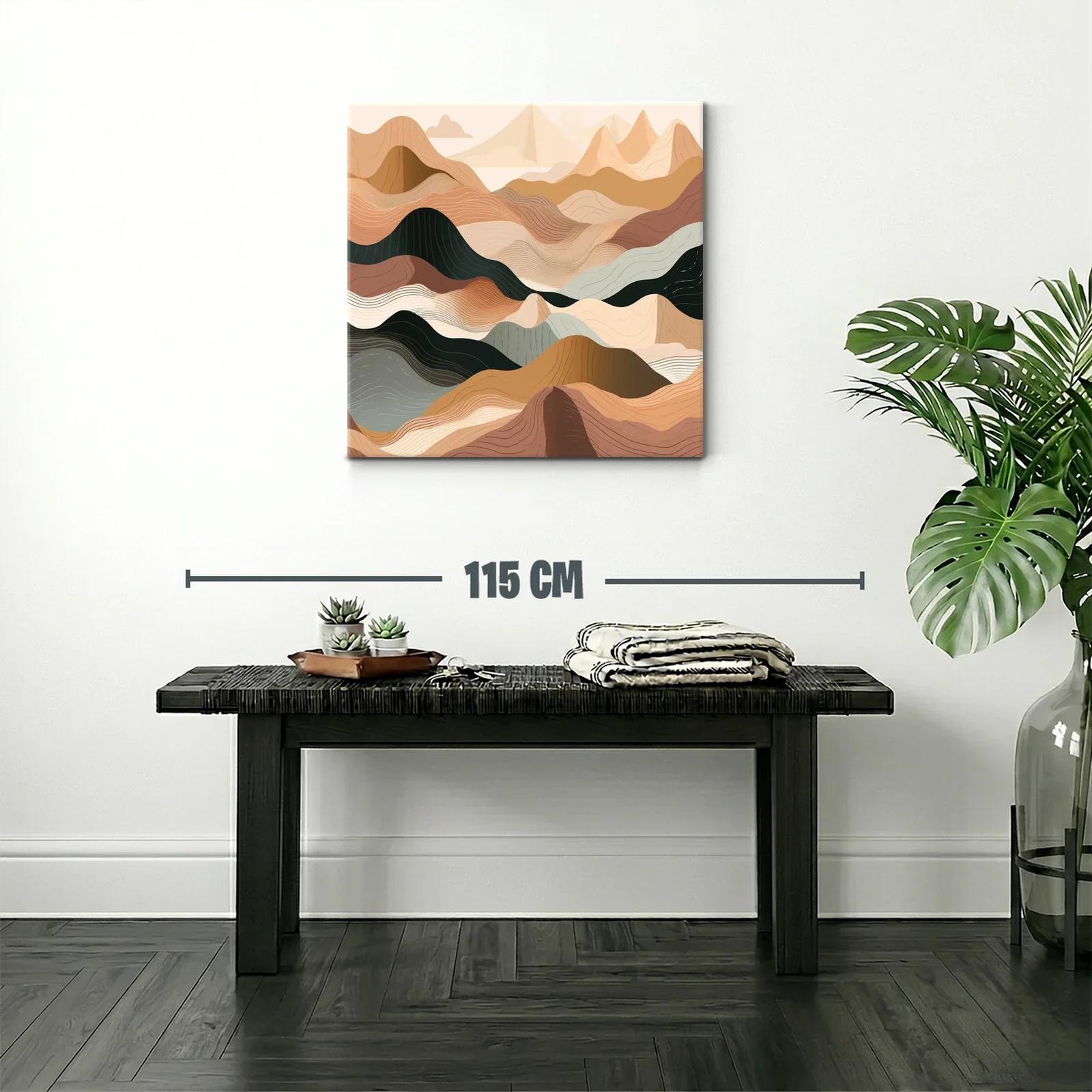 Paisaje abstracto en tonos tierra y negro elegante — miniatura 2