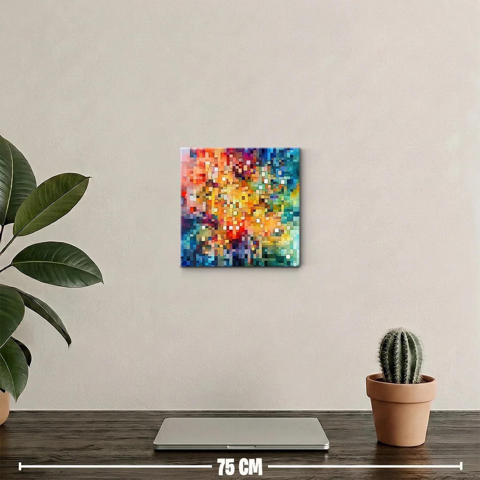 Composición abstracta vibrante con tonos cálidos y fríos — miniatura 2