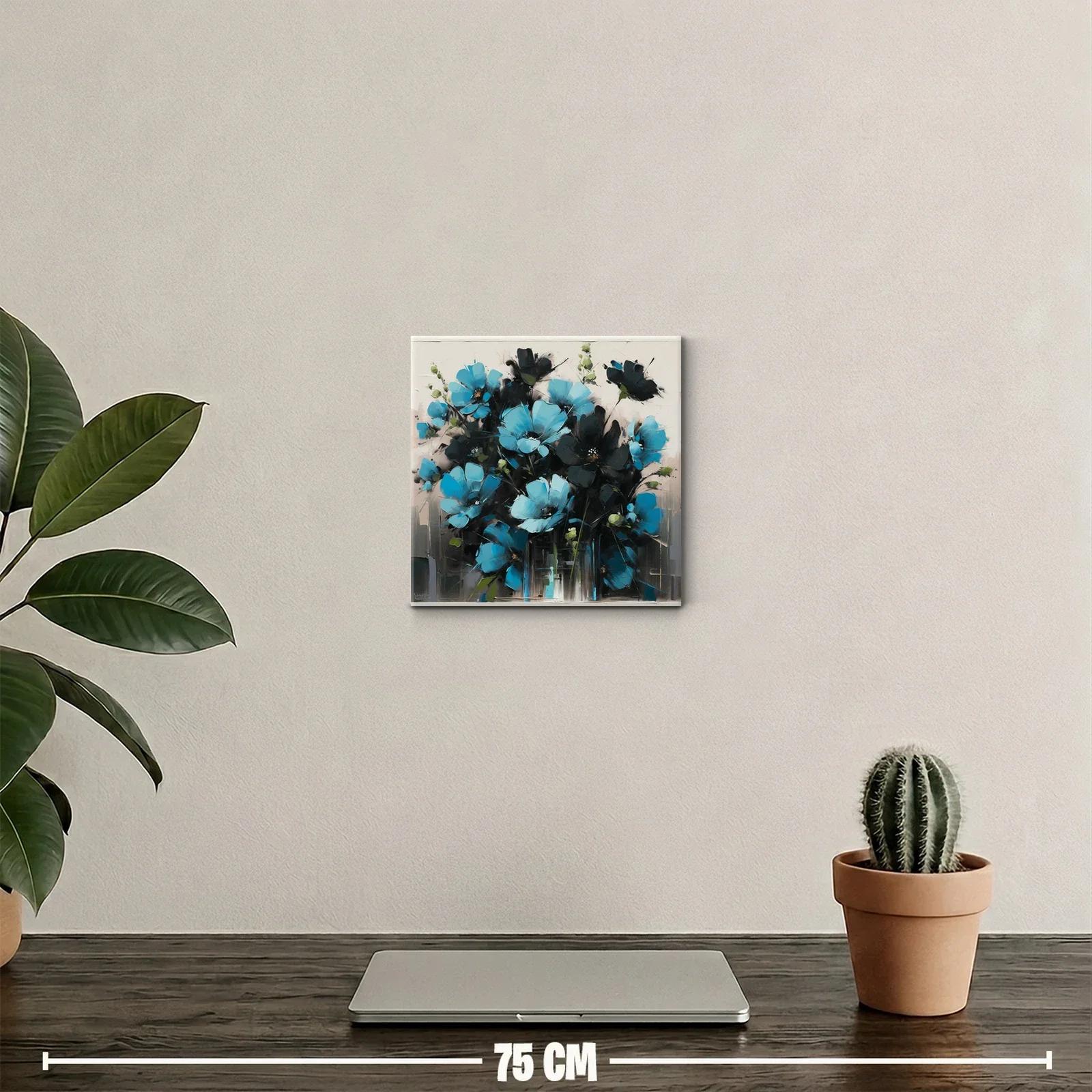 Ramo vibrante de flores azules con contrastes oscuros — miniatura 2