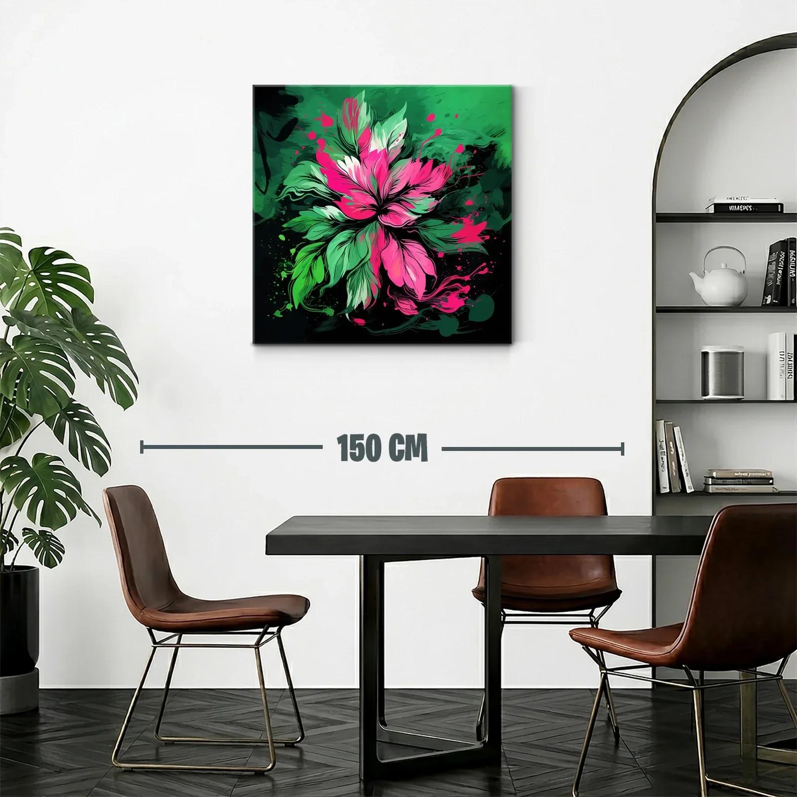 Flor vibrante en tonos verdes y fucsias intensos — miniatura 2