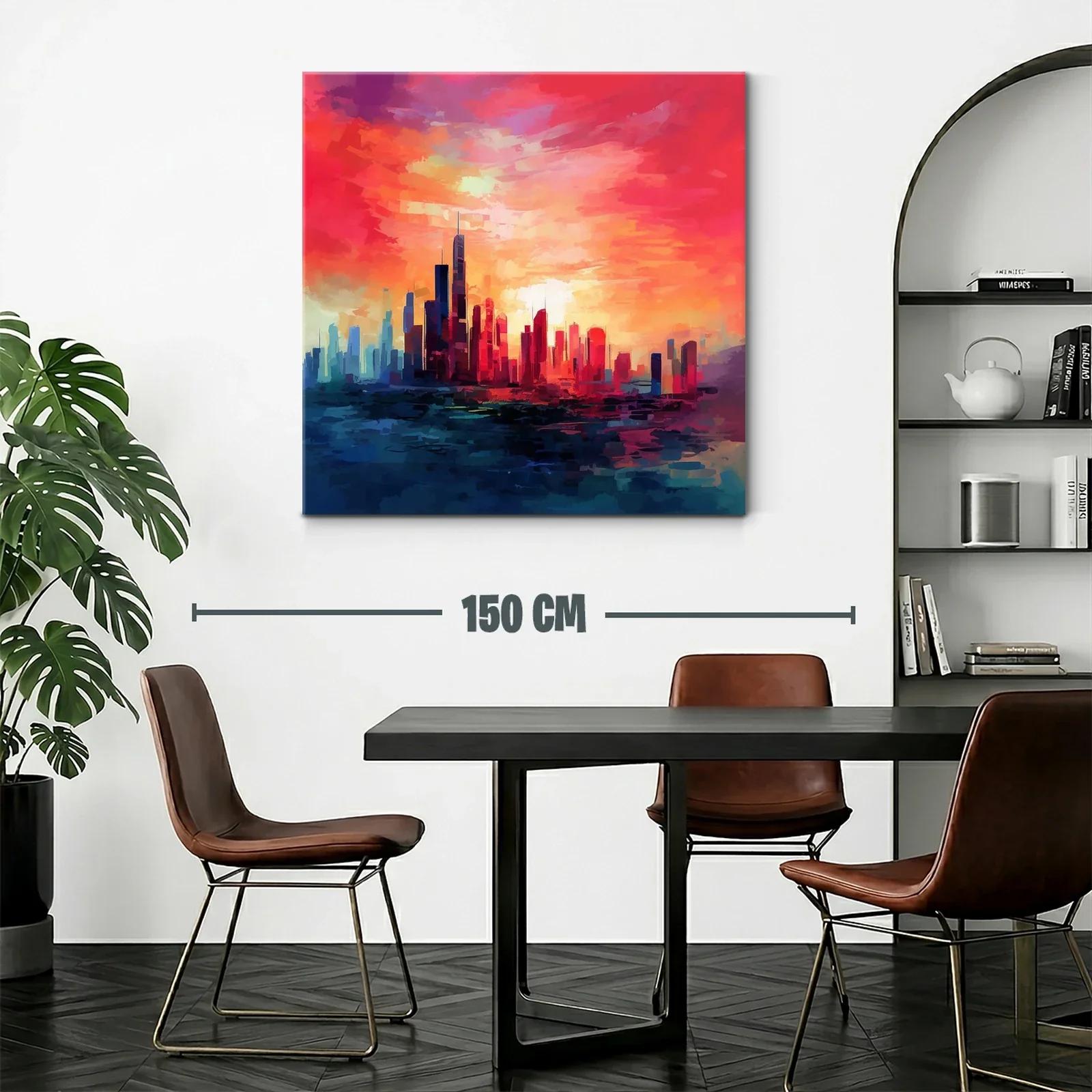 Cityscape at Sunset con vibrantes tonos cálidos y fríos — miniatura 2