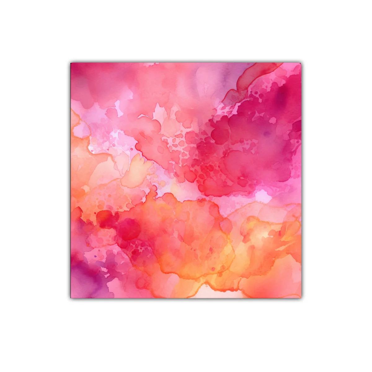 Cuadro abstracto en tonos cálidos con texturas fluidas — miniatura 1