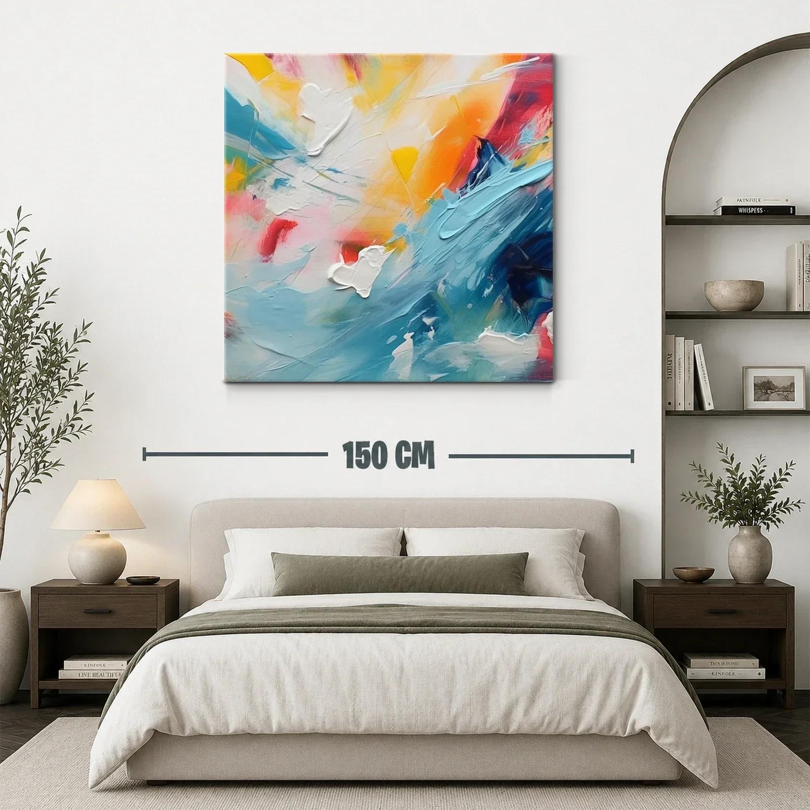 Cuadro abstracto en tonos vibrantes con toques dinámicos — miniatura 3
