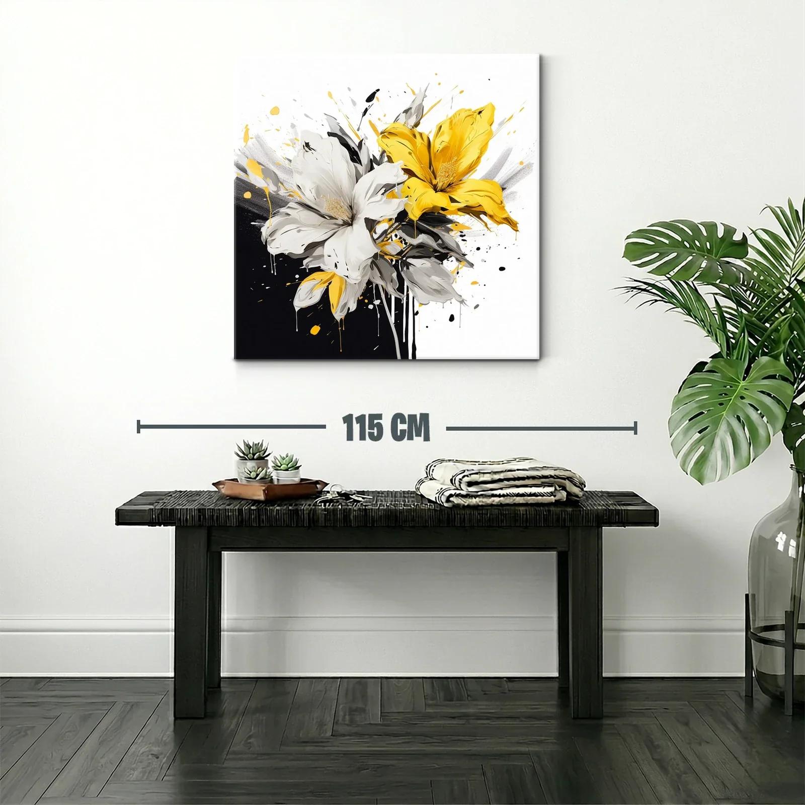Flores en contraste brillante con tonos amarillos y grises — miniatura 2