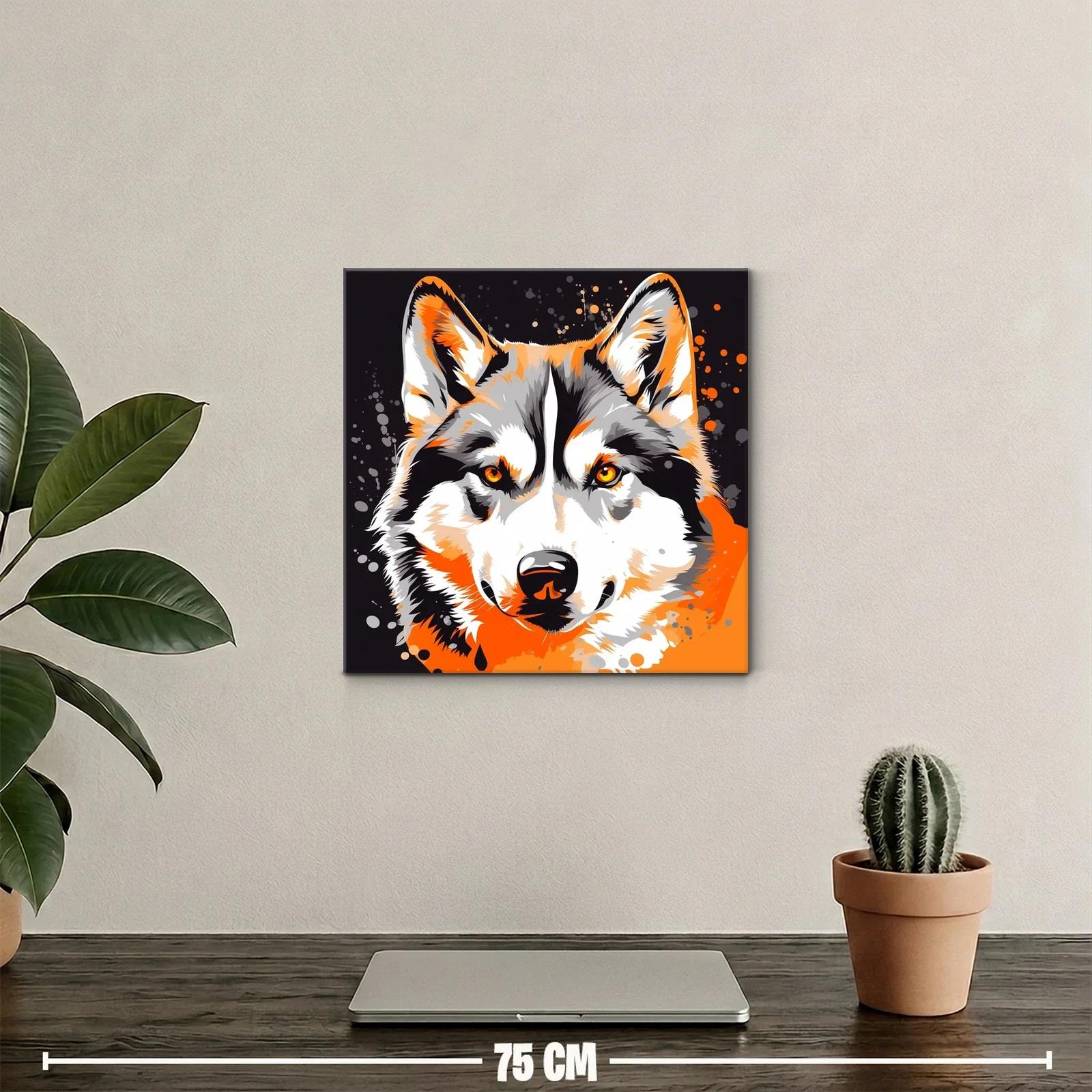 Retrato vibrante de lobo con tonos cálidos y energía dinámica — miniatura 2