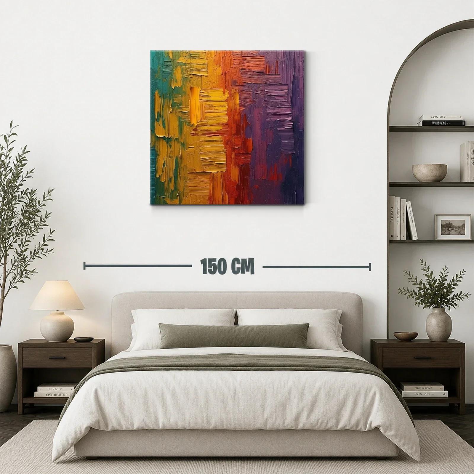 Cuadro abstracto con texturas y vibrantes tonos cálidos — miniatura 3