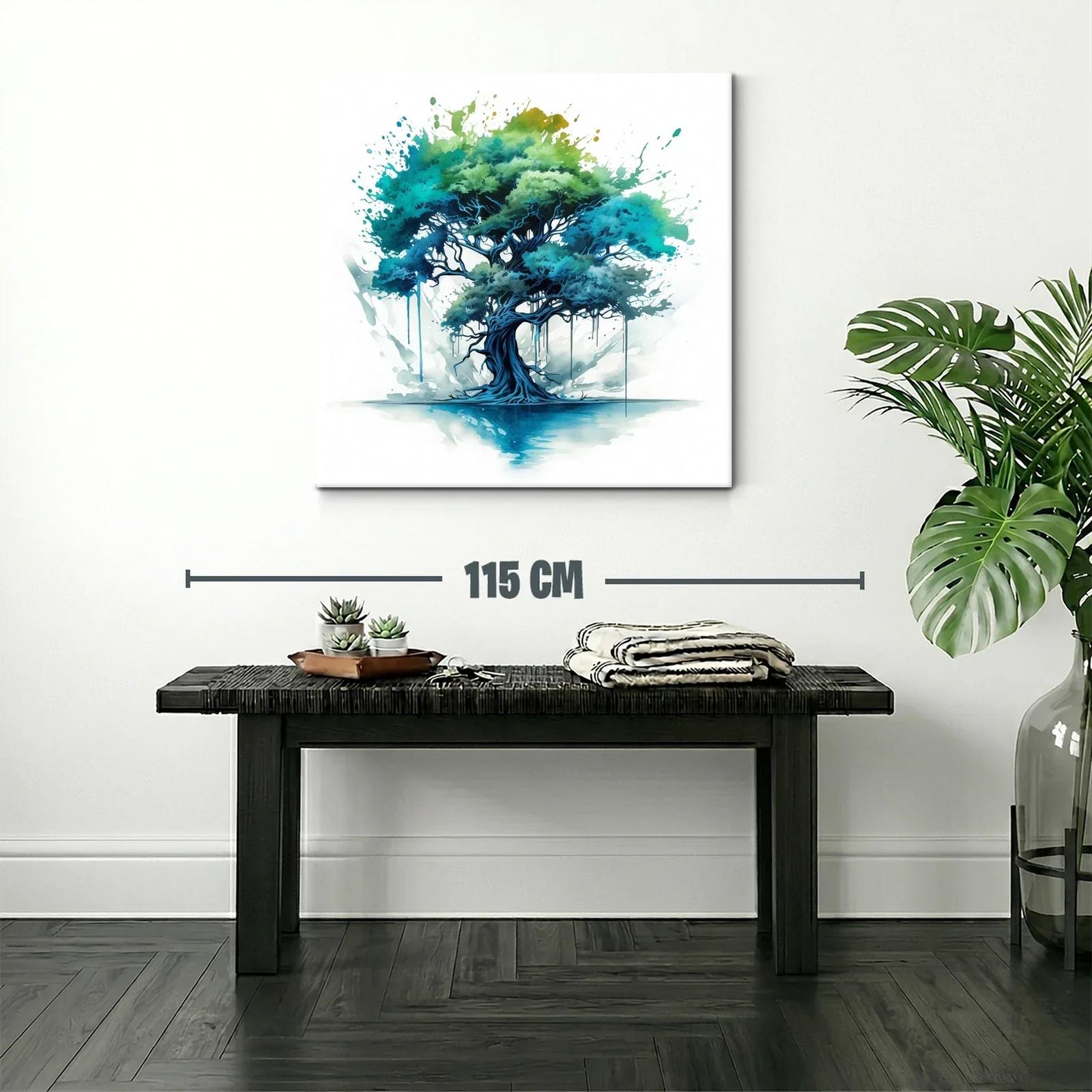 Árbol vibrante con tonos azules y verdes intensos — miniatura 2