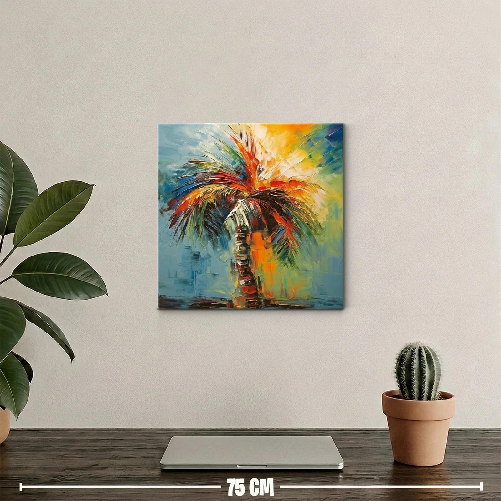 Palmira tropical con vibrantes tonos cálidos y fríos — miniatura 2