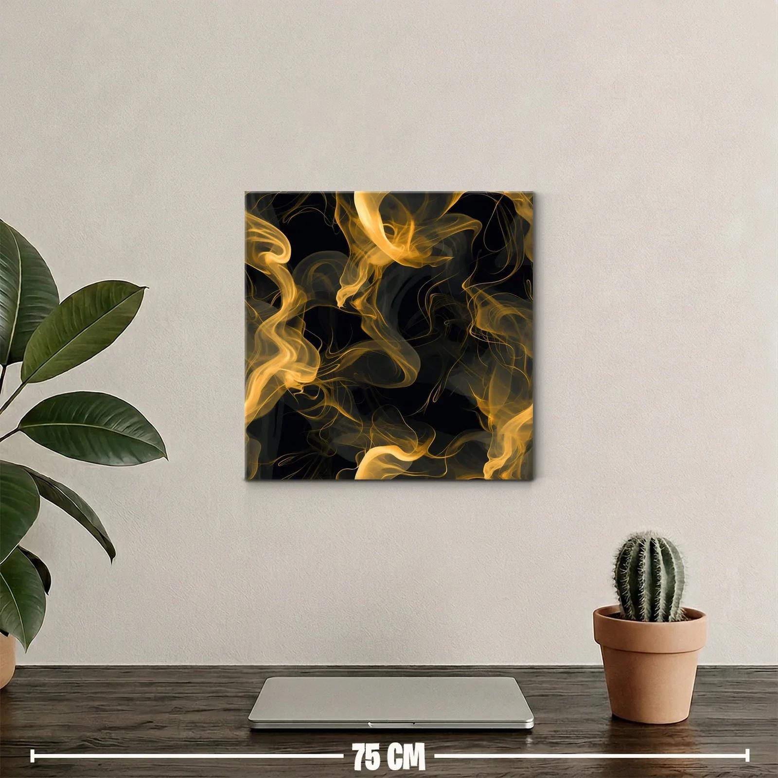 Líneas doradas fluidas sobre fondo negro profundo — miniatura 2