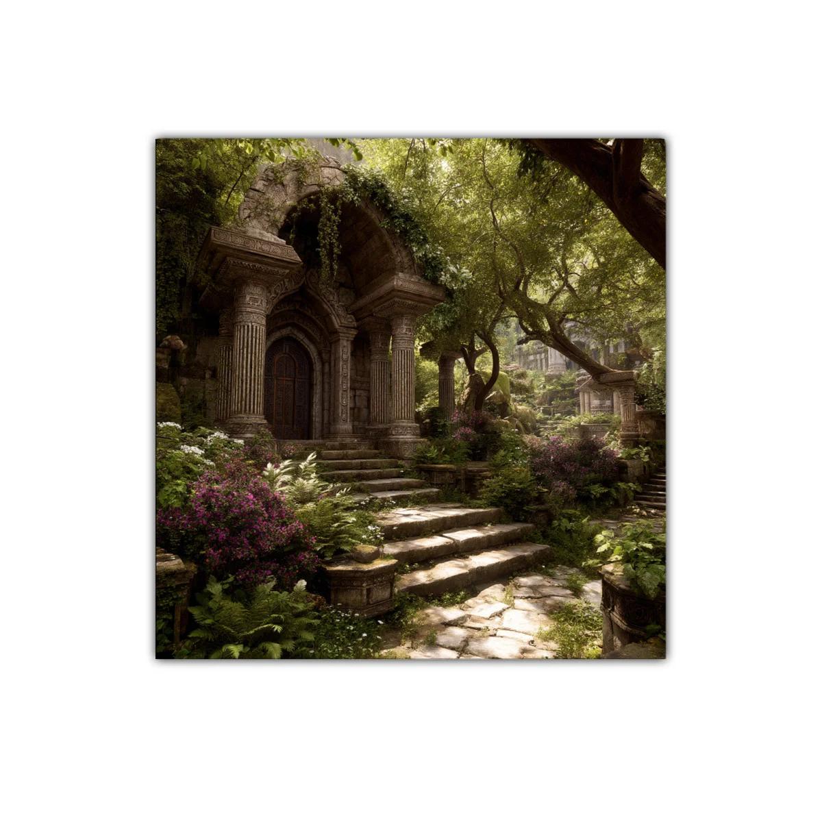 Escena mística de ruinas antiguas entre naturaleza viva — miniatura 1