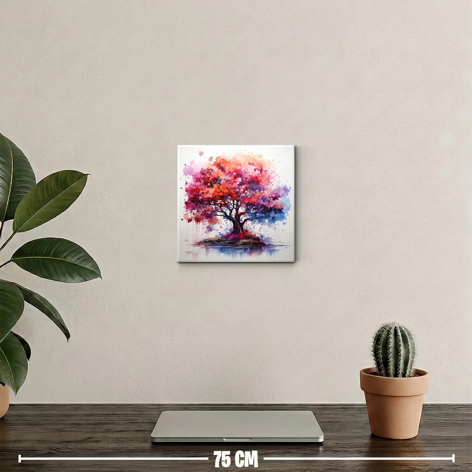Árbol vibrante con tonos cálidos y frescos para decoración — miniatura 2