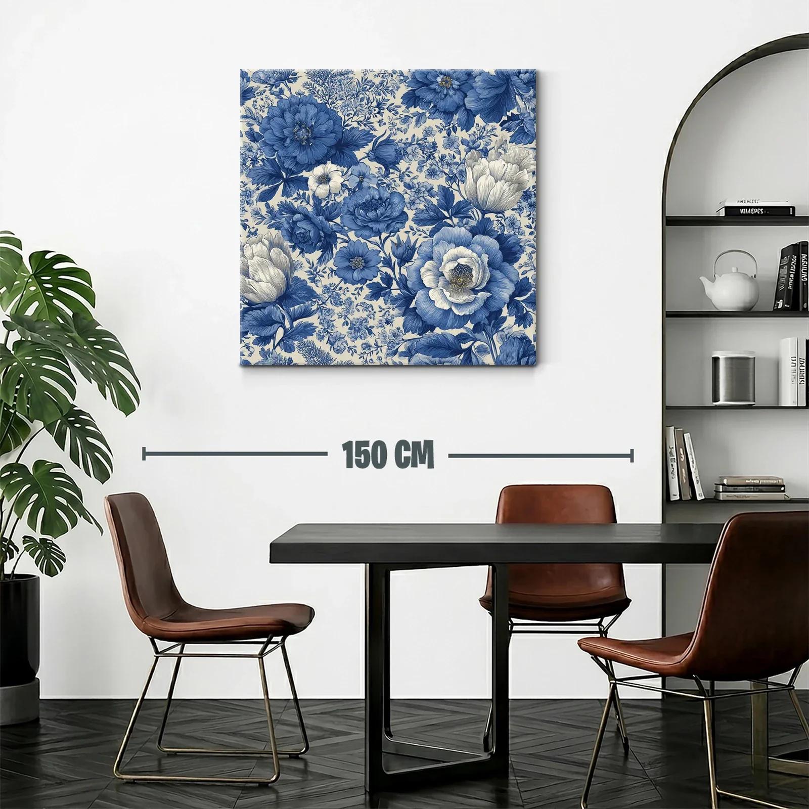 Elegancia floral en tonos azules para cualquier espacio — miniatura 2