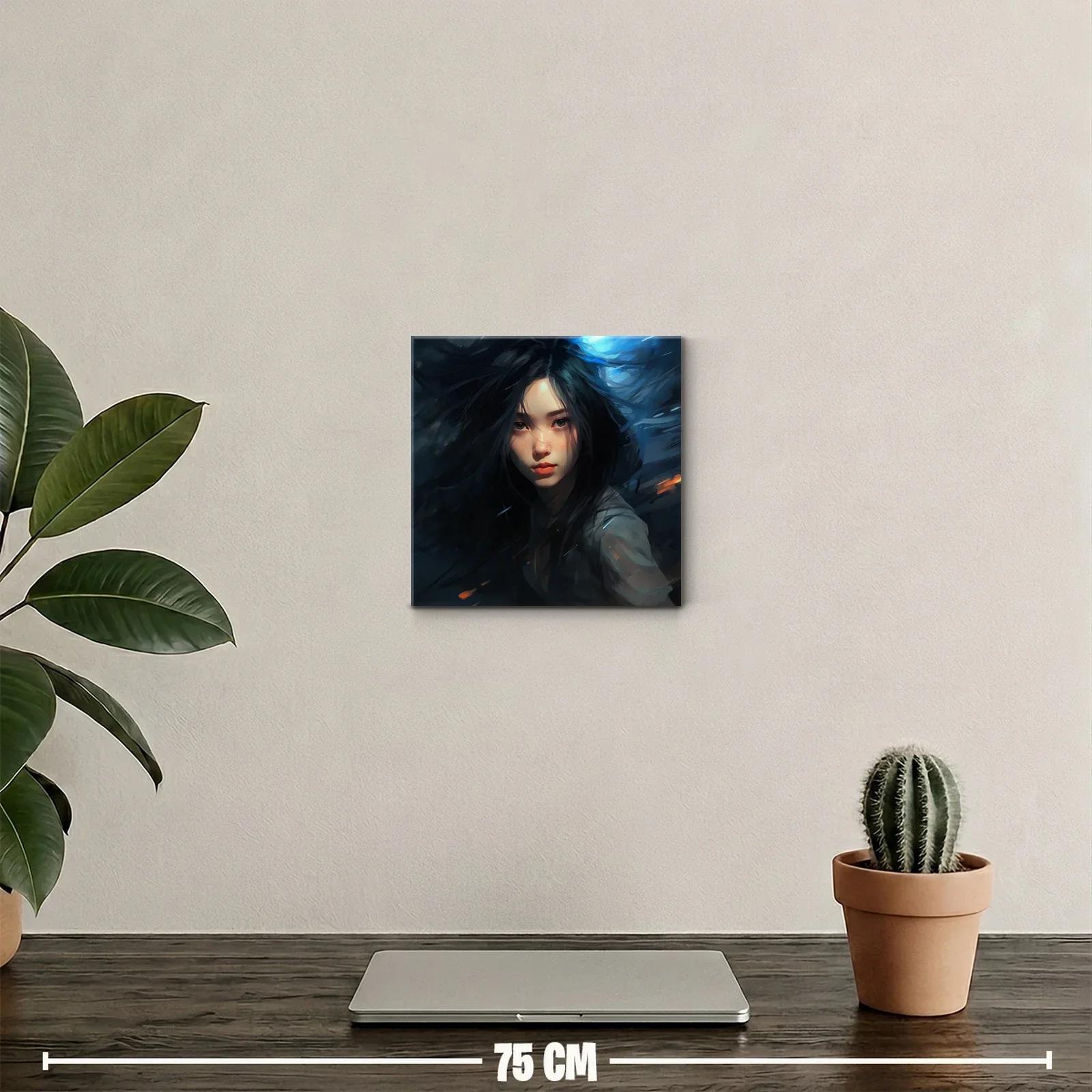 Retrato femenino con mirada intensa y tonos oscuros dramáticos — miniatura 2