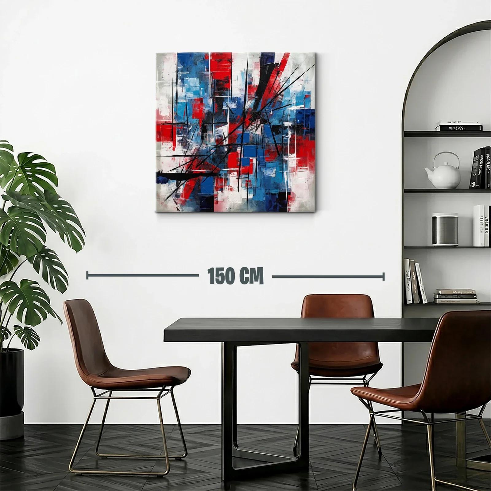 Composición abstracta en rojo azul y negro dinámica — miniatura 2