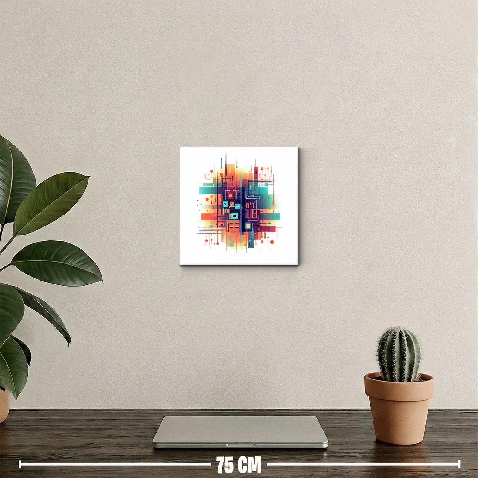 Composición abstracta con formas geométricas y tonos vibrantes — miniatura 2
