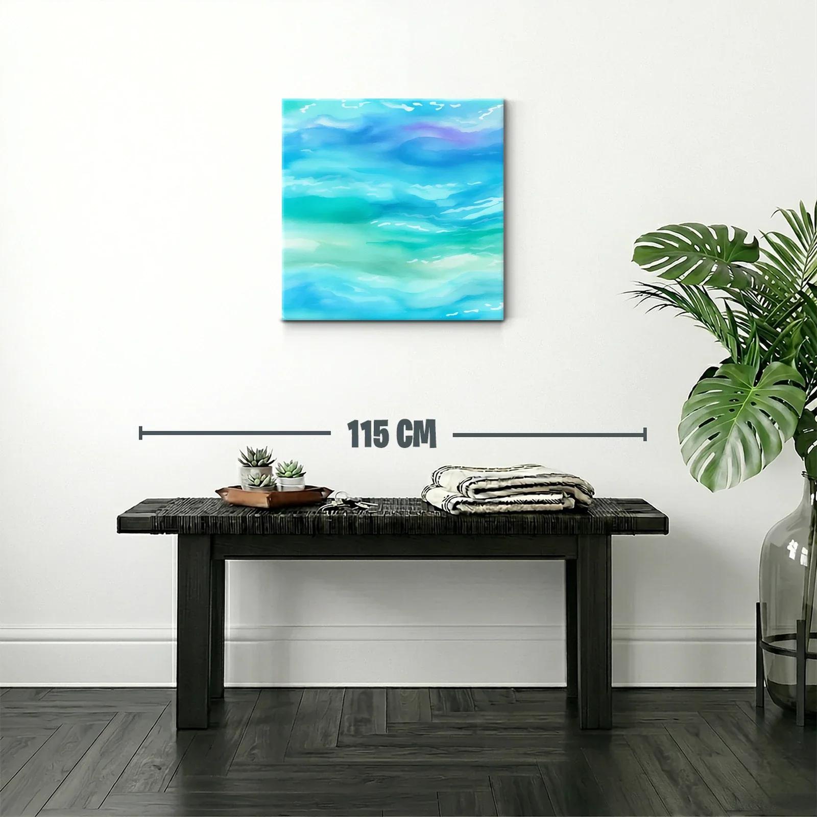 Escena Abstracta en Tonos Suaves de Azul y Verde — miniatura 2