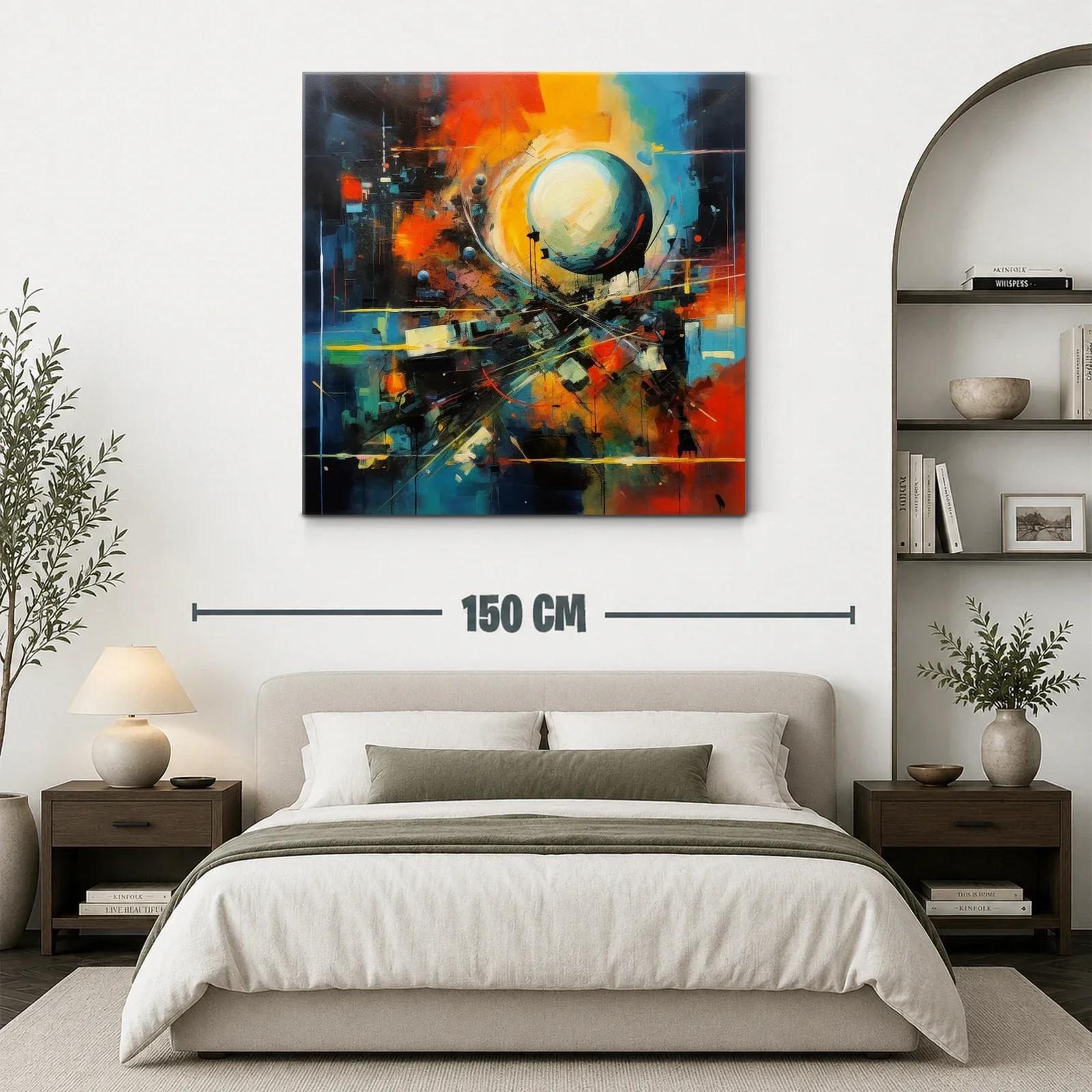 Composición vibrante con esfera luminosa y contrastes intensos — miniatura 3