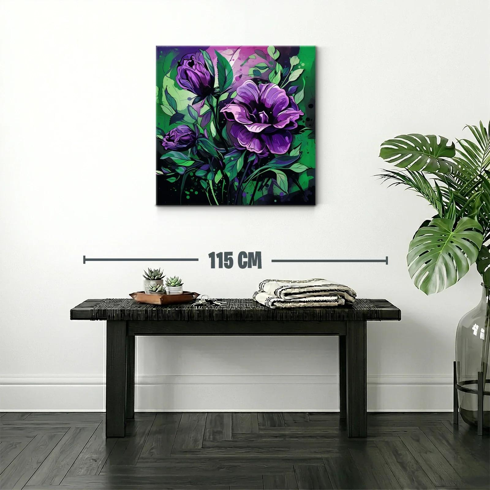 Floraciones vibrantes en tonos violetas y verdes — miniatura 2