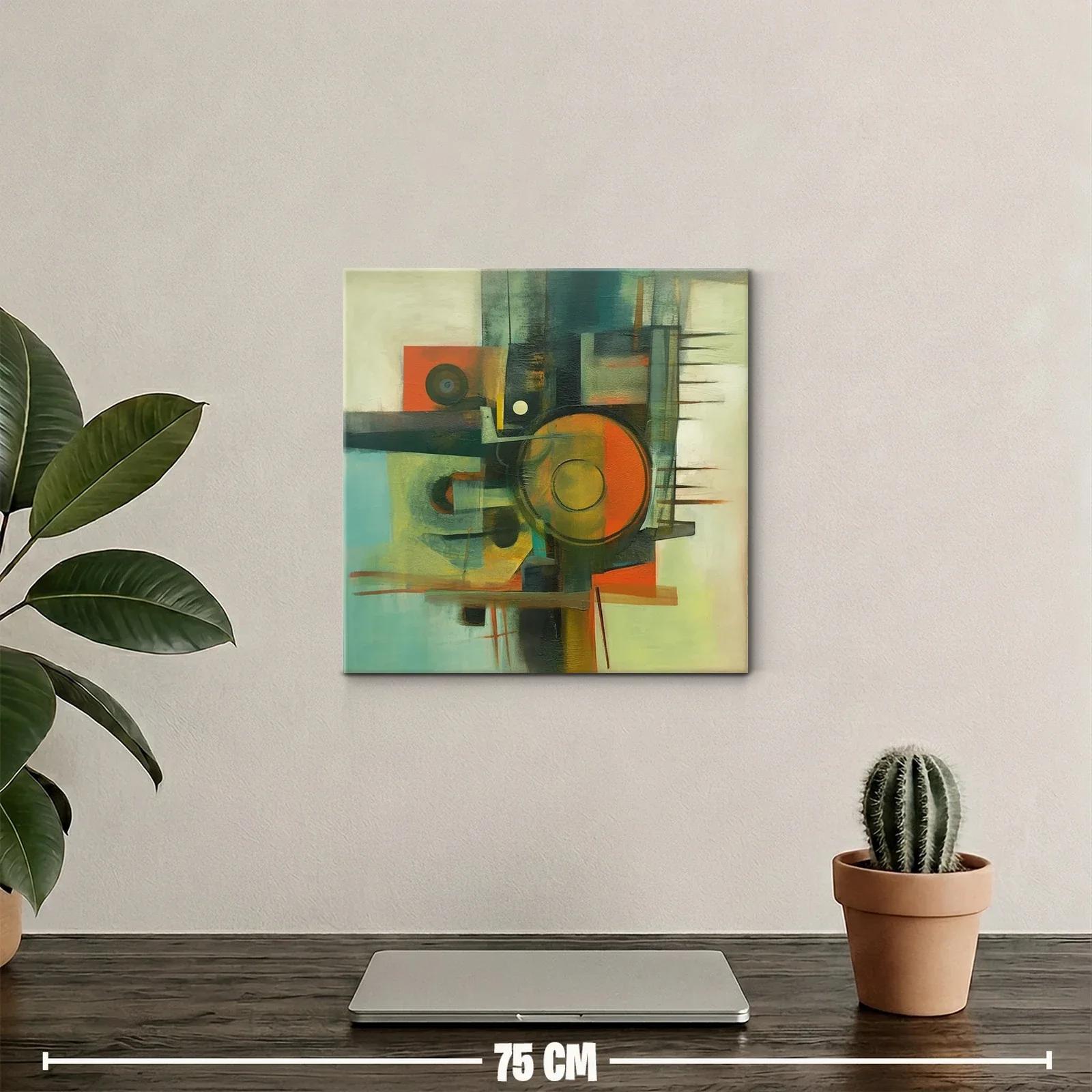 Composición abstracta con formas circulares y tonos cálidos — miniatura 2