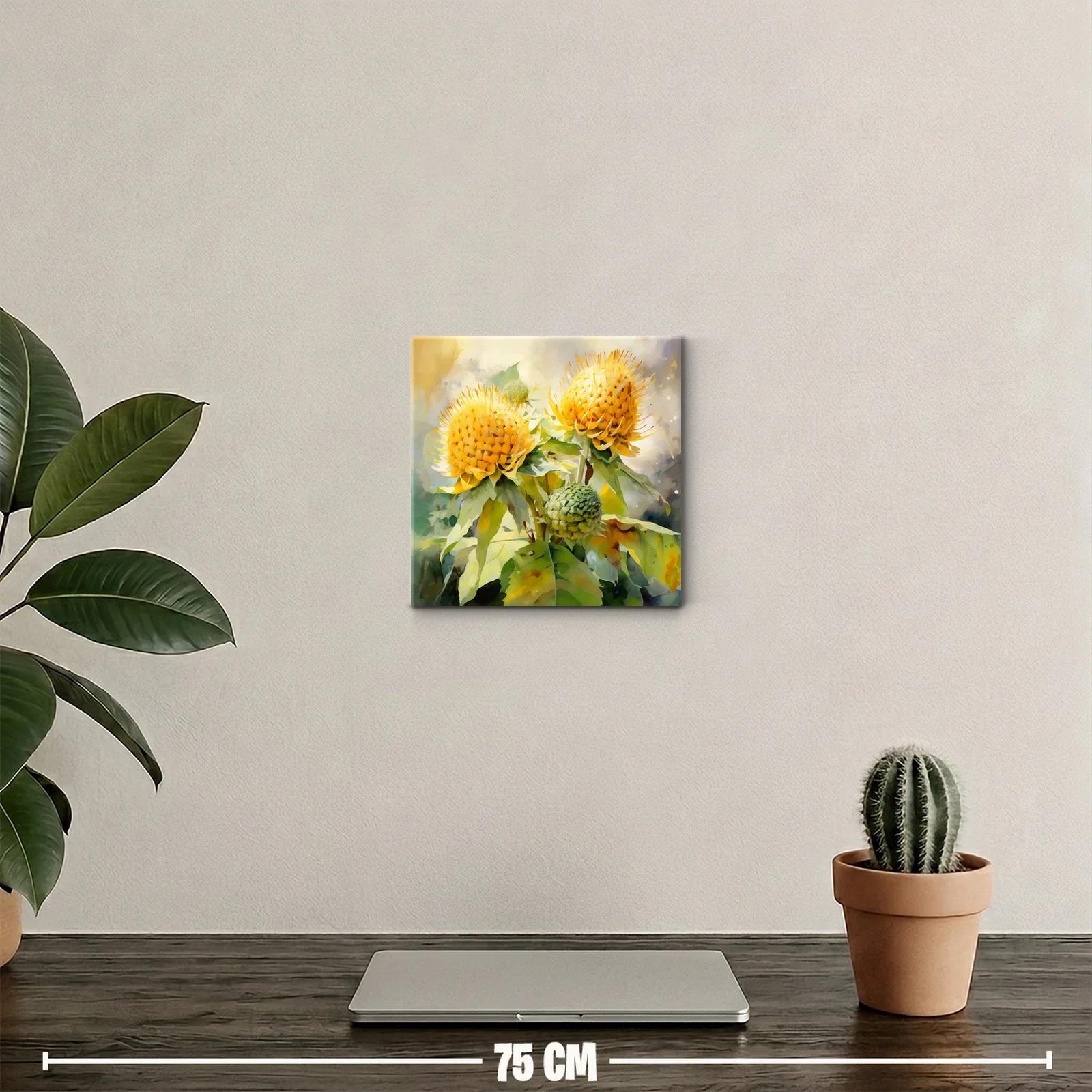 Flores amarillas en contraste con hojas verdes vibrantes — miniatura 2