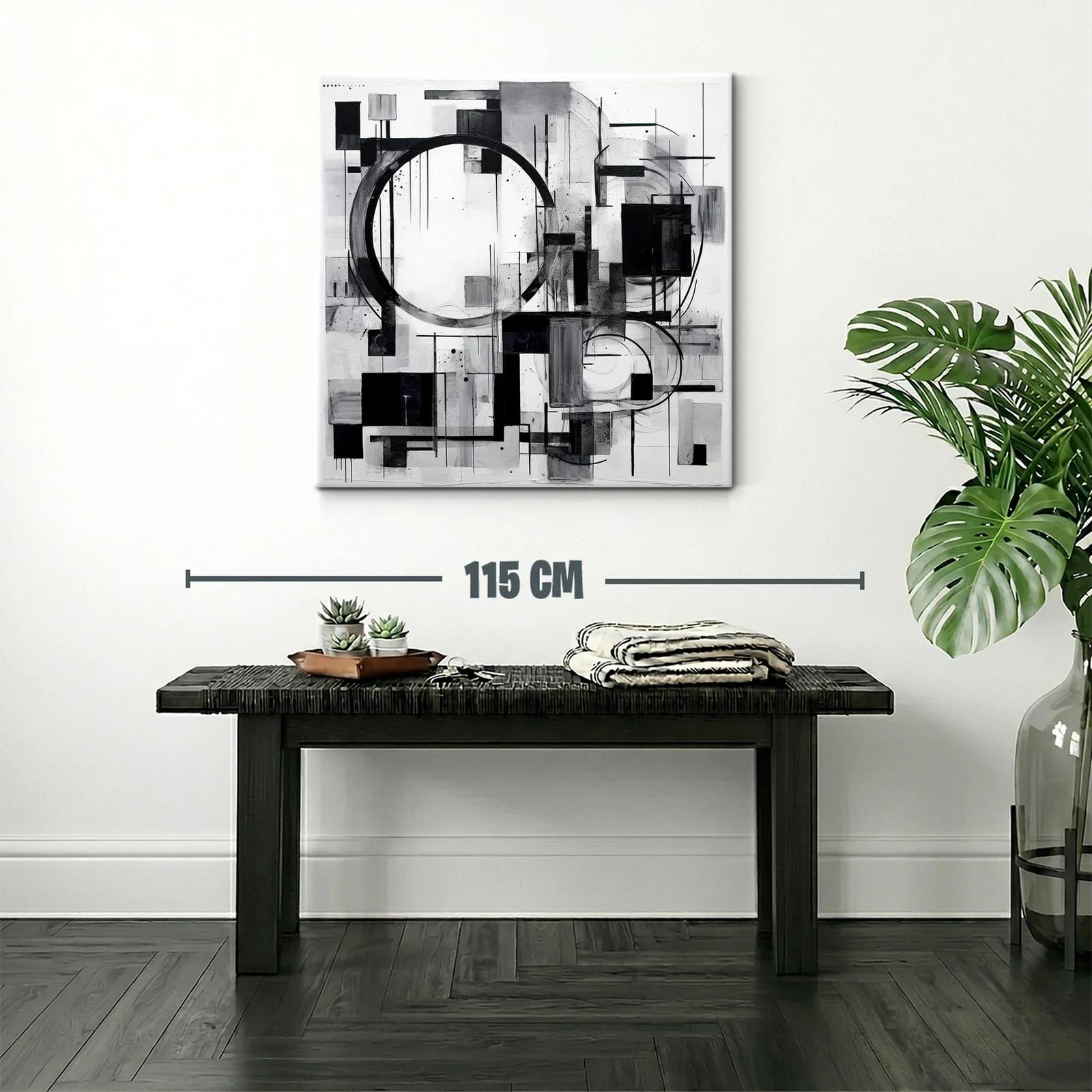 Composición abstracta en blanco y negro con formas geométricas — miniatura 2