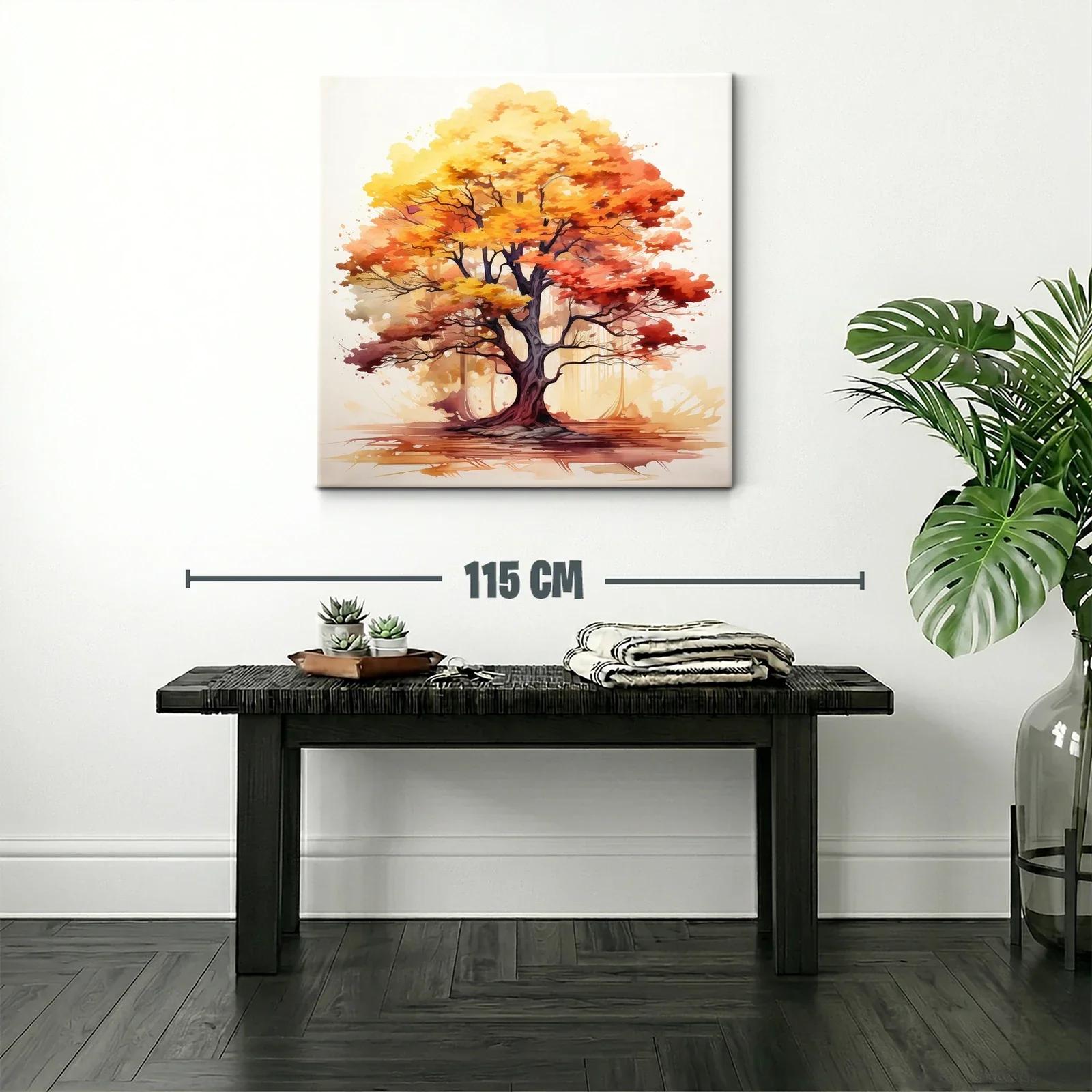 Arbol otoñal con tonos cálidos intensos y vibrantes — miniatura 2