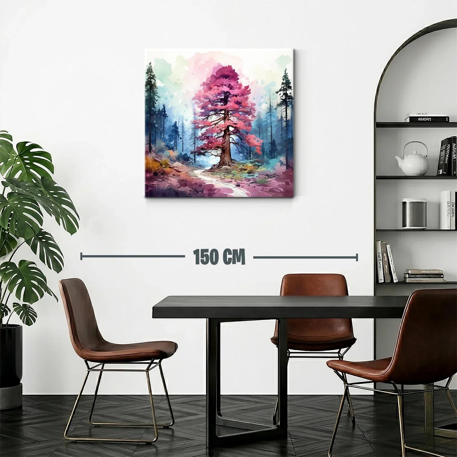 Árbol rosa en bosque de ensueño y tonos vibrantes — miniatura 2