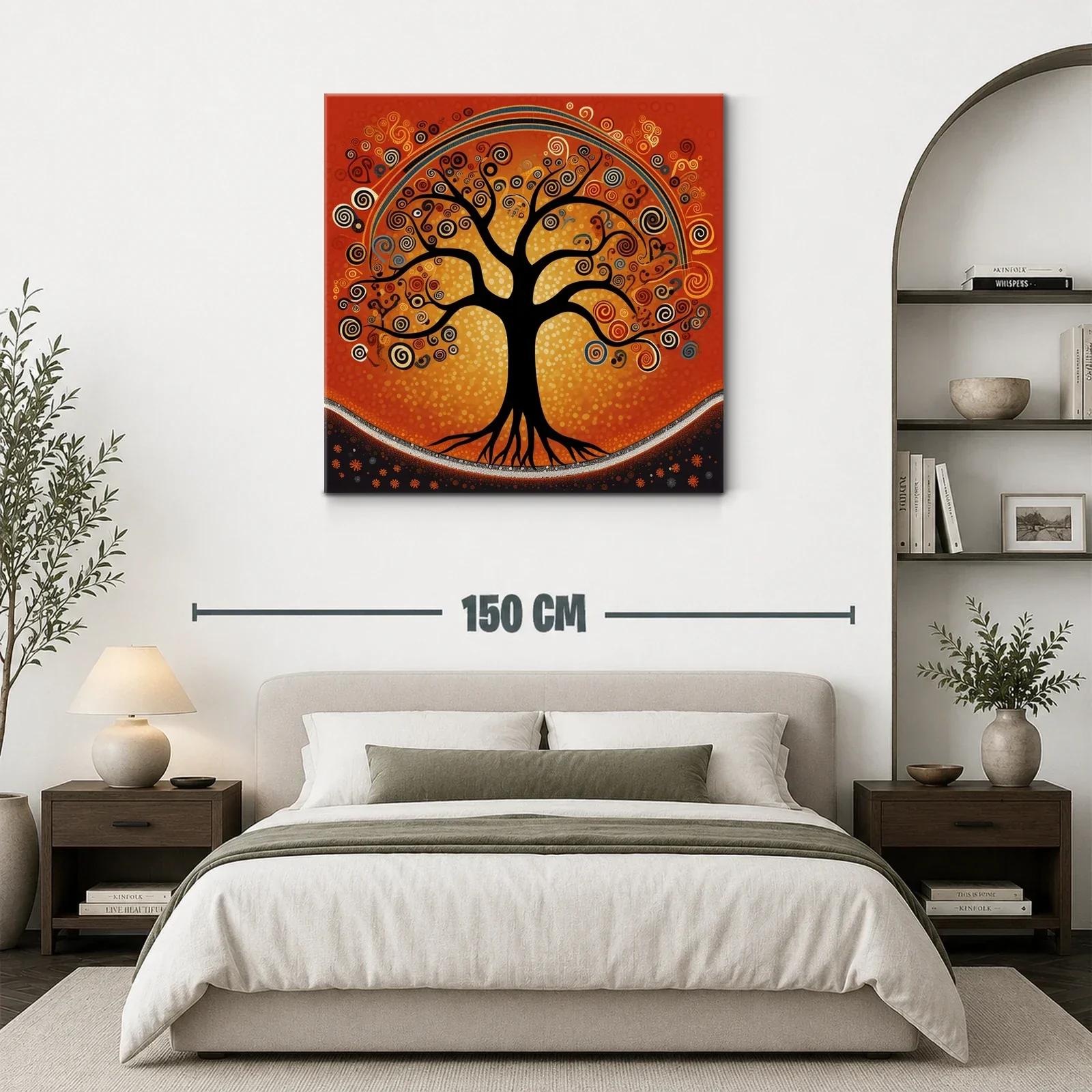 Árbol con espirales vibrantes en tonos cálidos y negros — miniatura 3