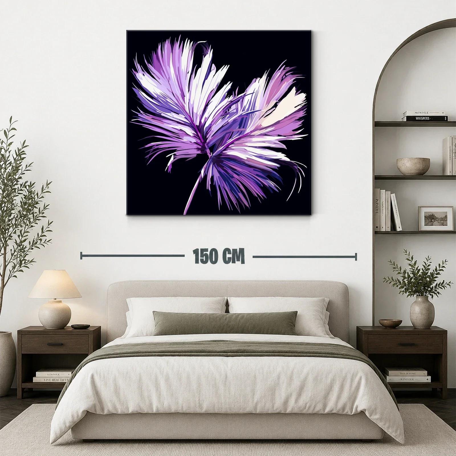 Flor abstracta en tonos lilas y violetas sobre fondo oscuro — miniatura 3