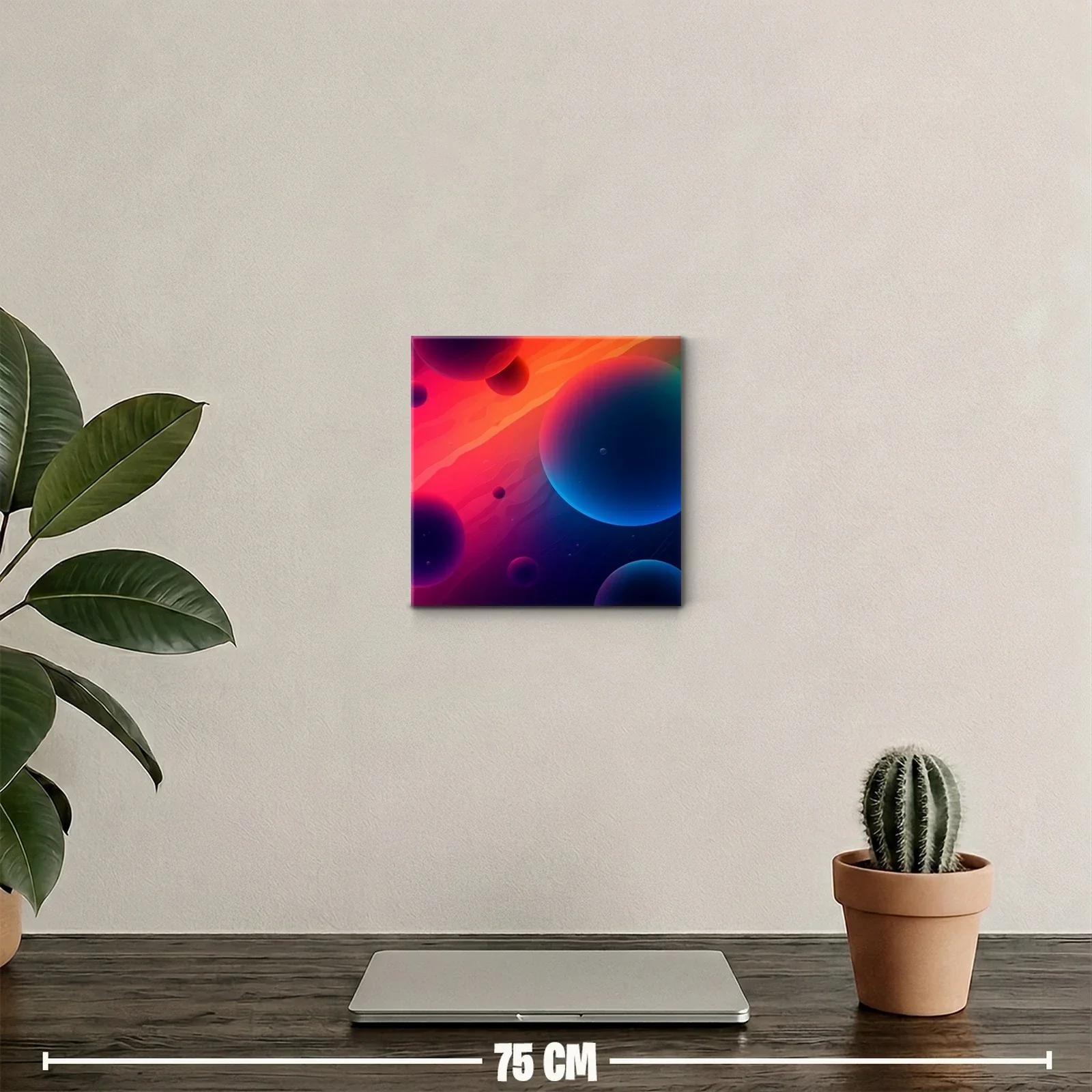 Composición abstracta con esferas en tonos cálidos y fríos — miniatura 2