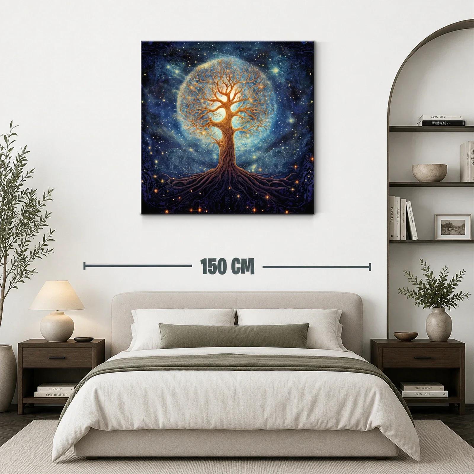 Árbol de la vida iluminado en cosmos estrellado — miniatura 3