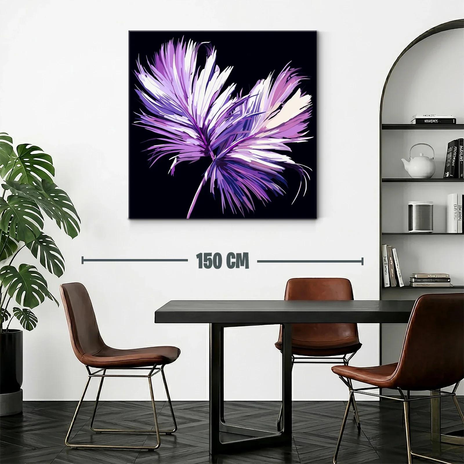 Flor abstracta en tonos lilas y violetas sobre fondo oscuro — miniatura 2