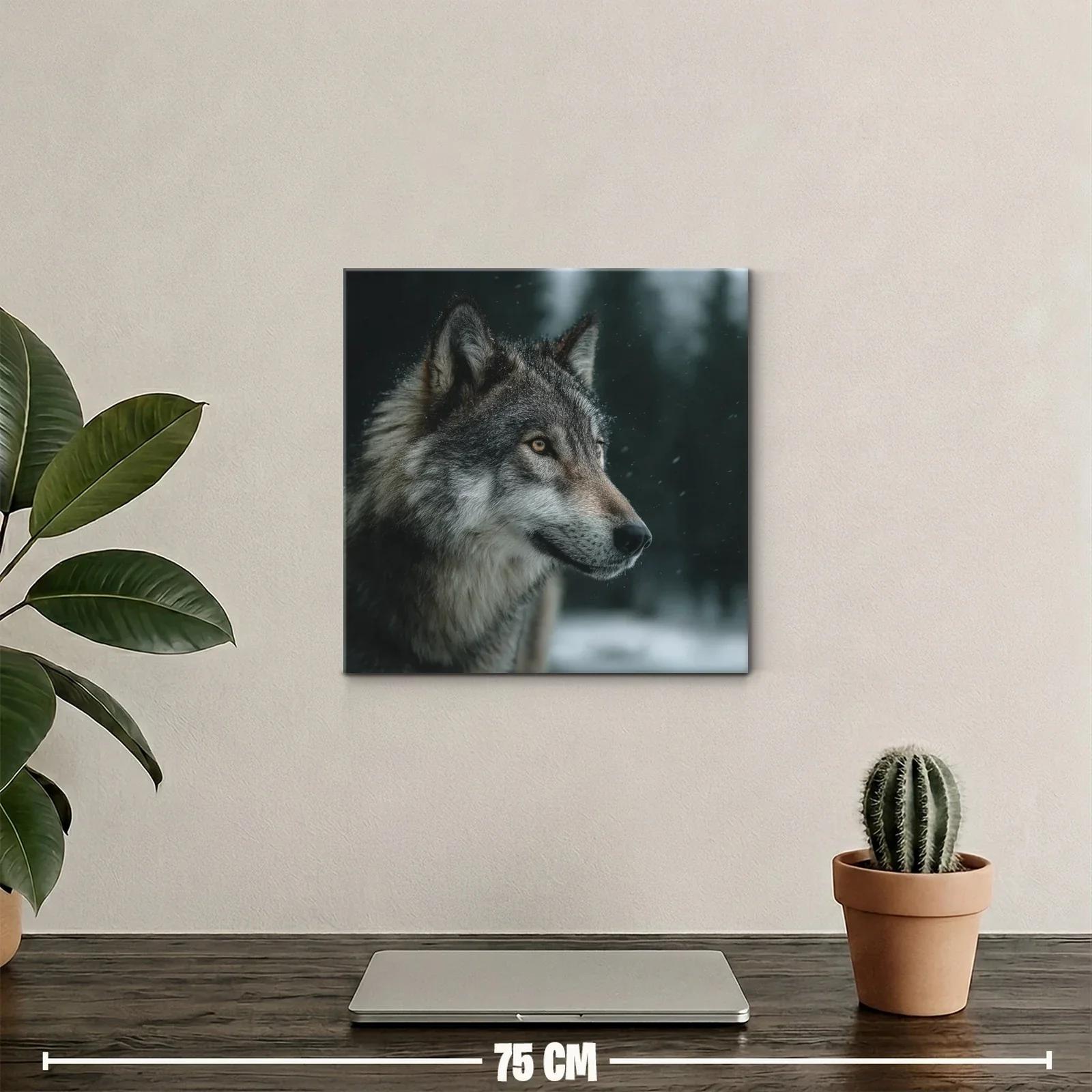 Retrato de lobo en ambiente invernal con mirada intensa — miniatura 2
