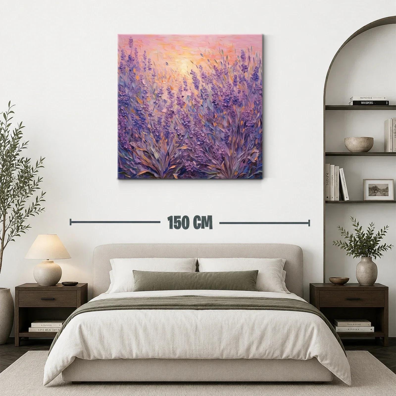 Campo de lavanda al atardecer con luz cálida y vibrante — miniatura 3