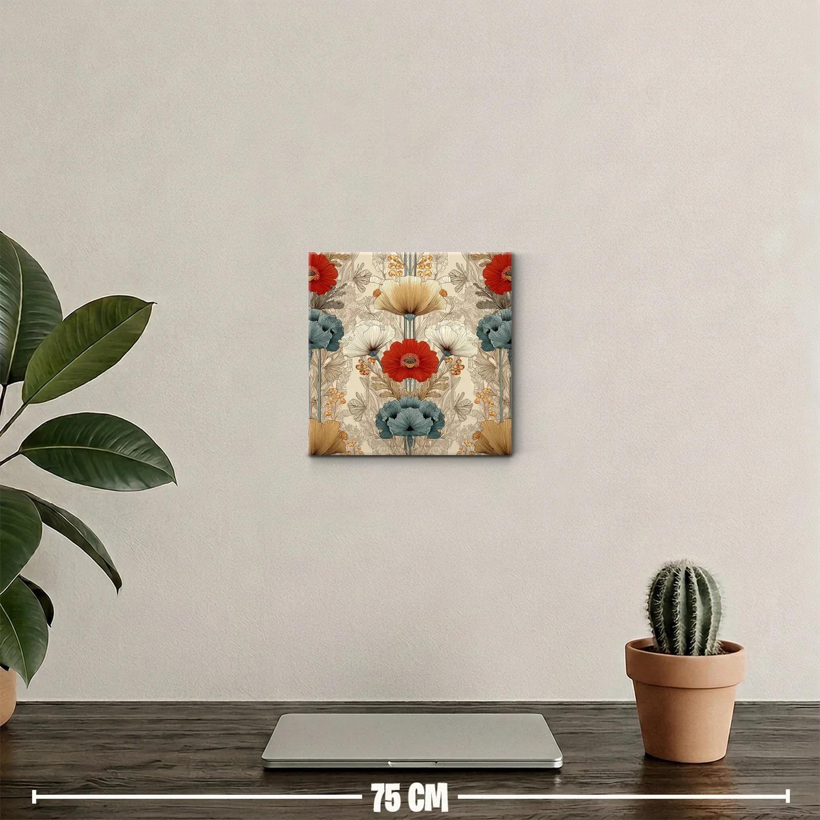 Cuadro floral con diseño vibrante y colores cálidos — miniatura 2