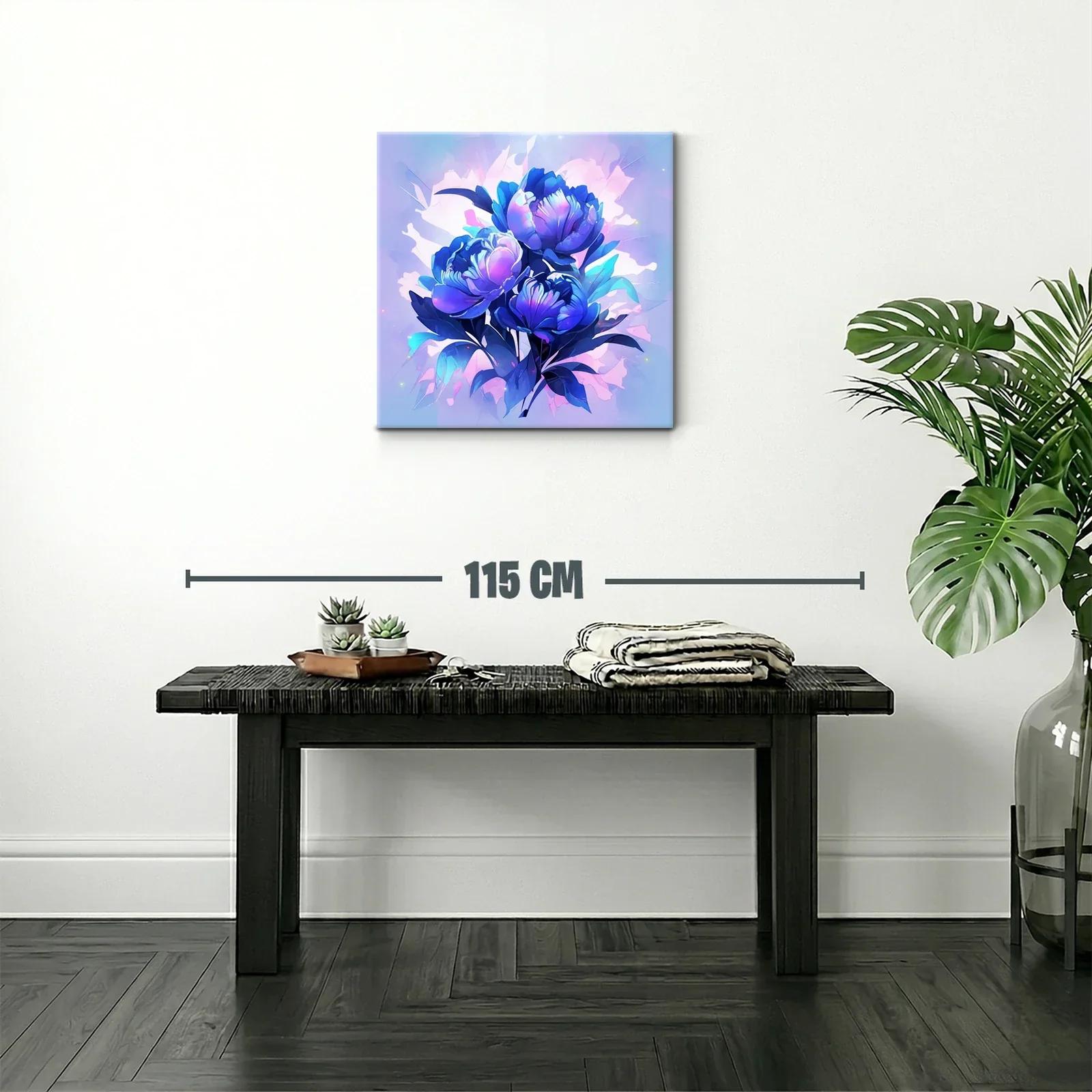Ramo de flores en tonos azul y violeta vibrante — miniatura 2