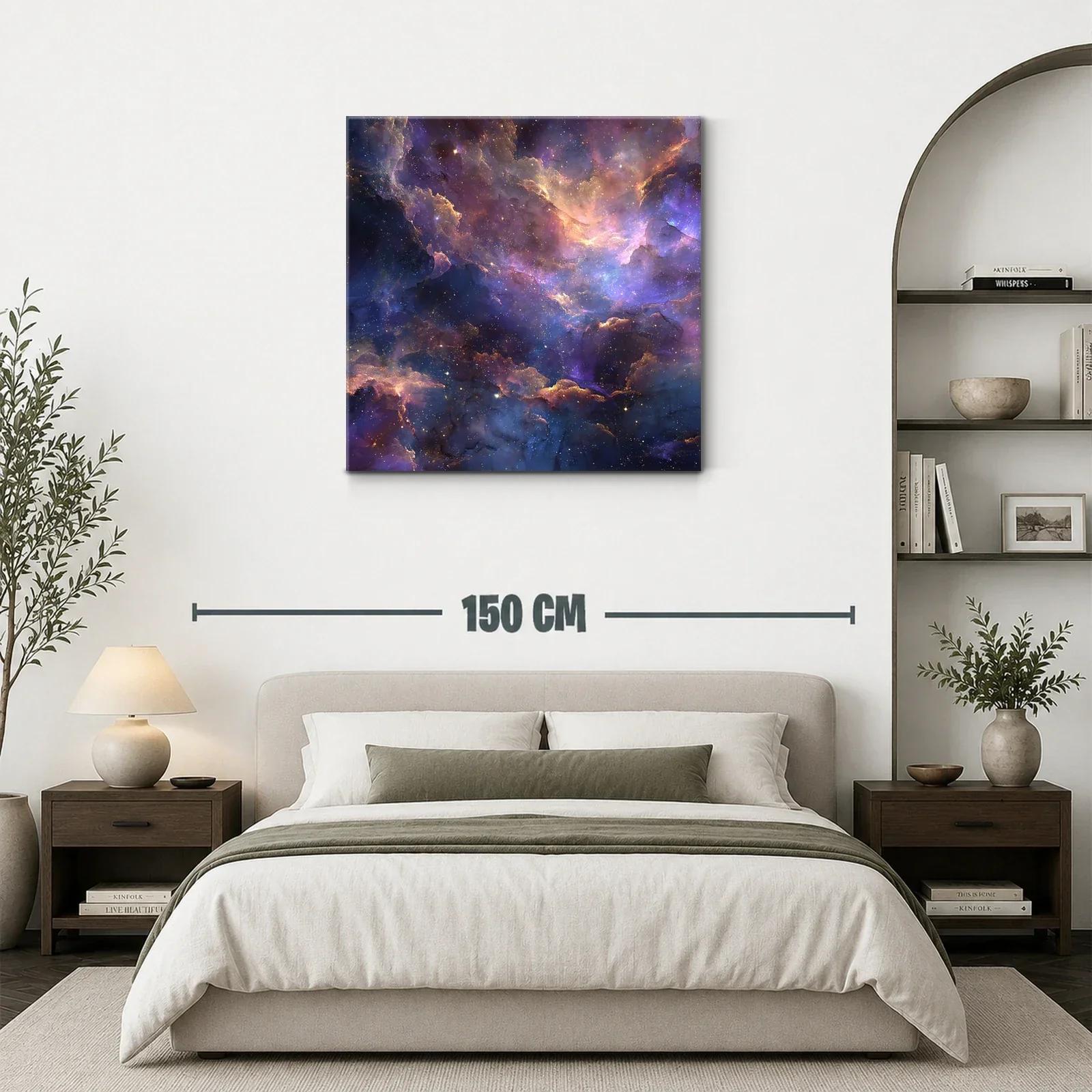 Universo estrellado con tonos violetas y dorados — miniatura 3