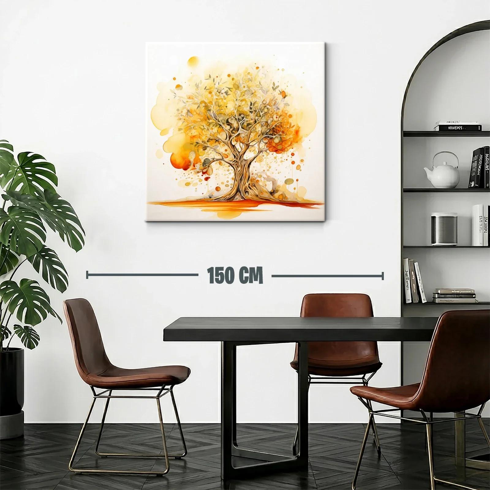 Árbol abstracto con tonos cálidos y dorados — miniatura 2
