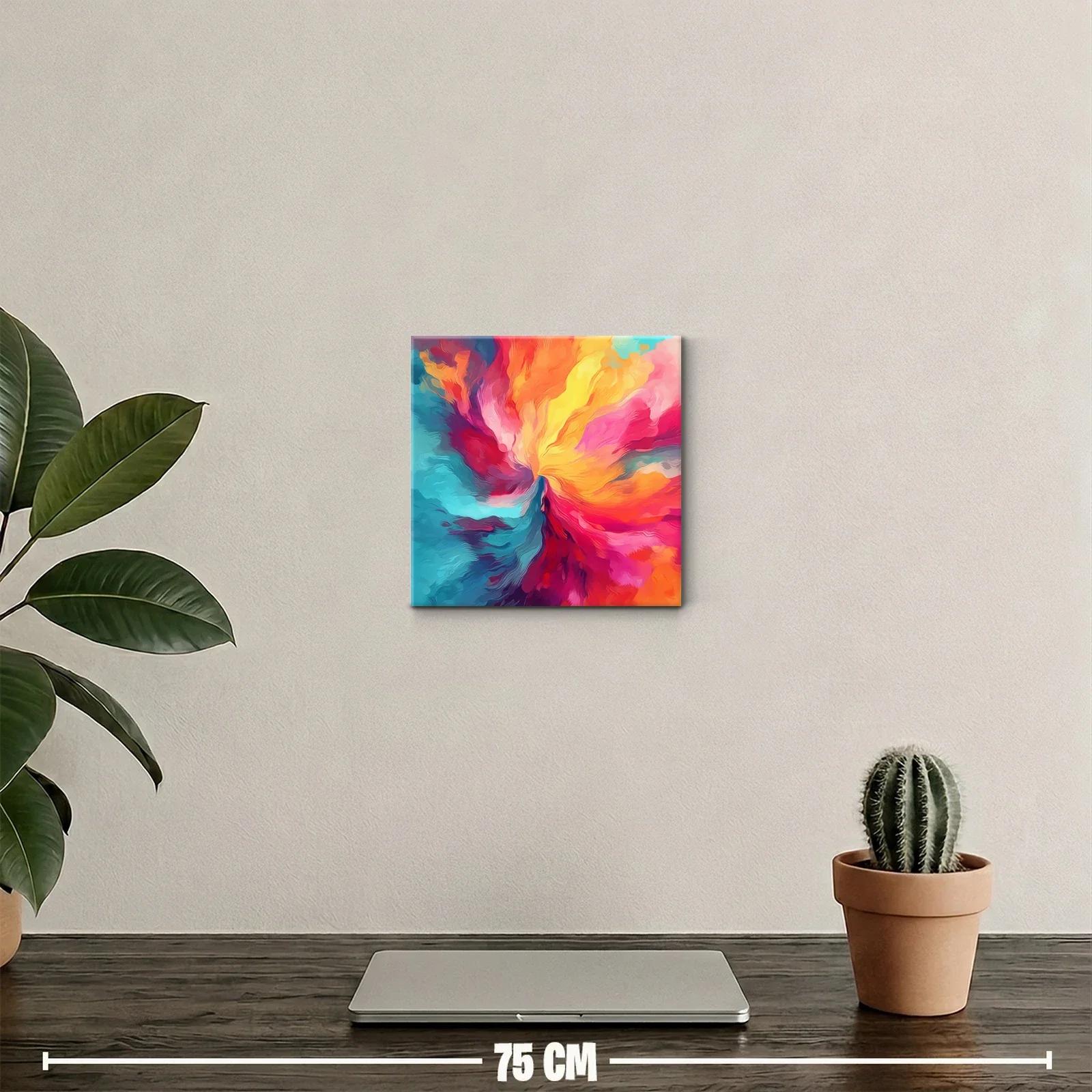 Cuadro abstracto con explosión de color vibrante — miniatura 2