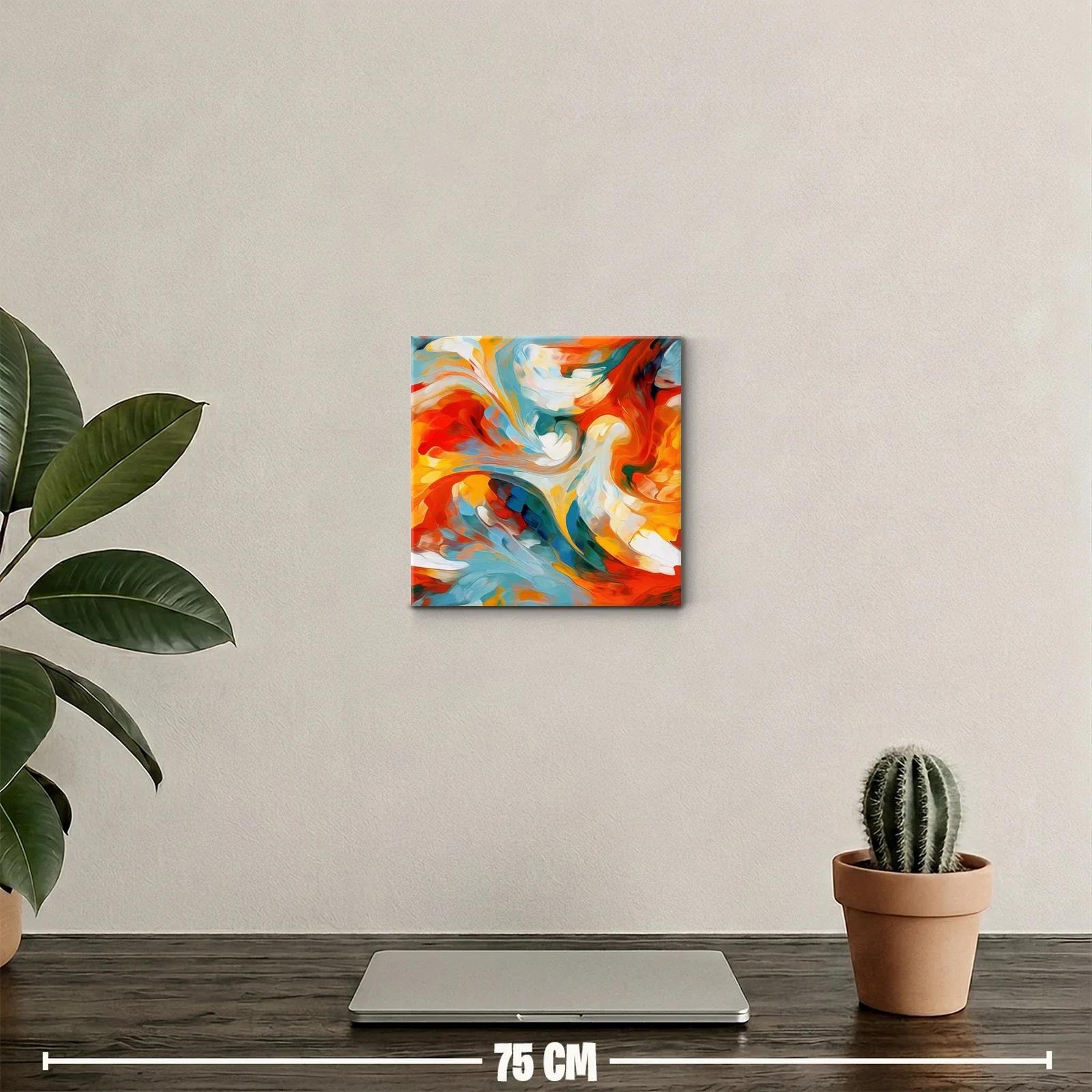Cuadro abstracto con remolinos vivos y energía vibrante — miniatura 2
