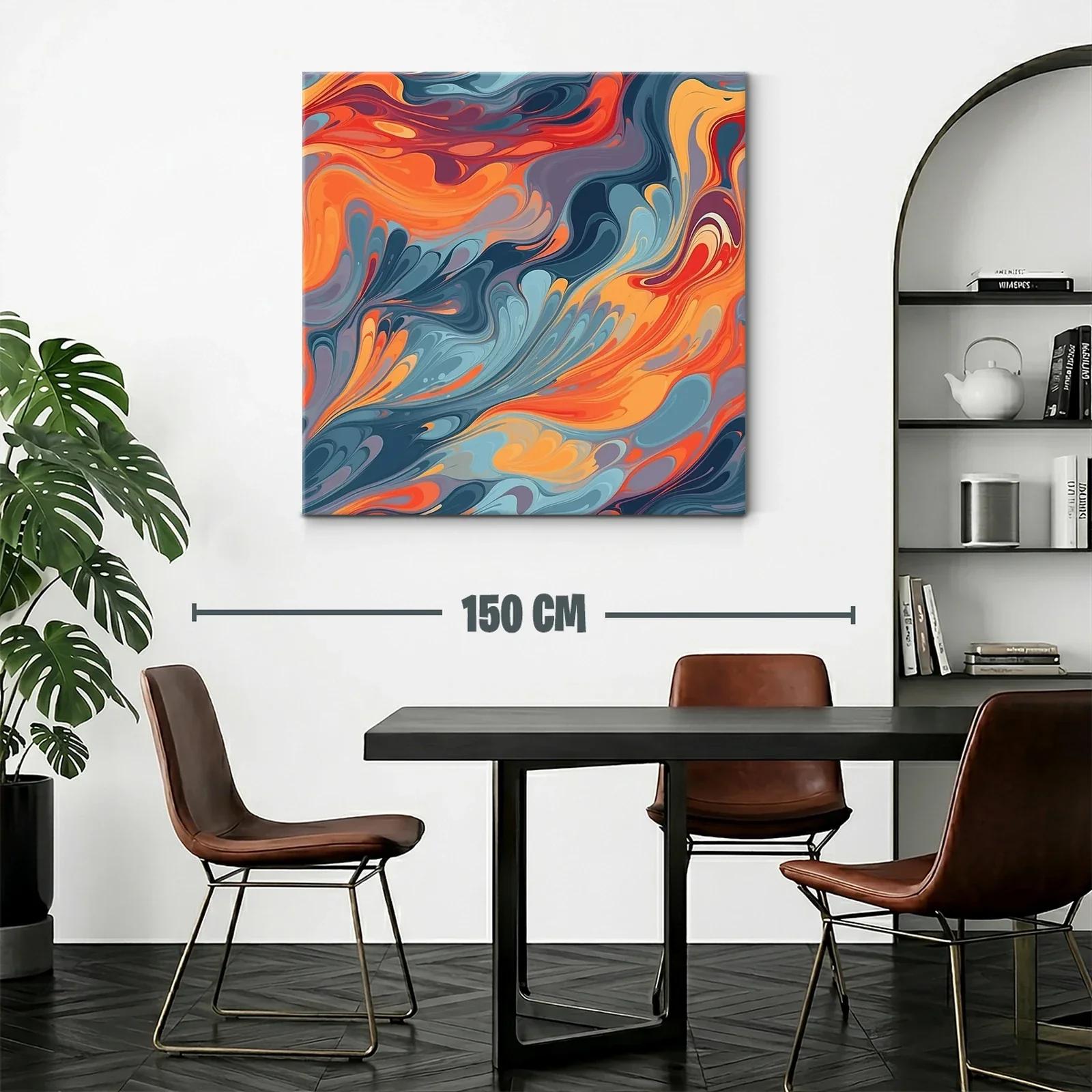 Arte abstracto con flujo vibrante en tonos cálidos y fríos — miniatura 2