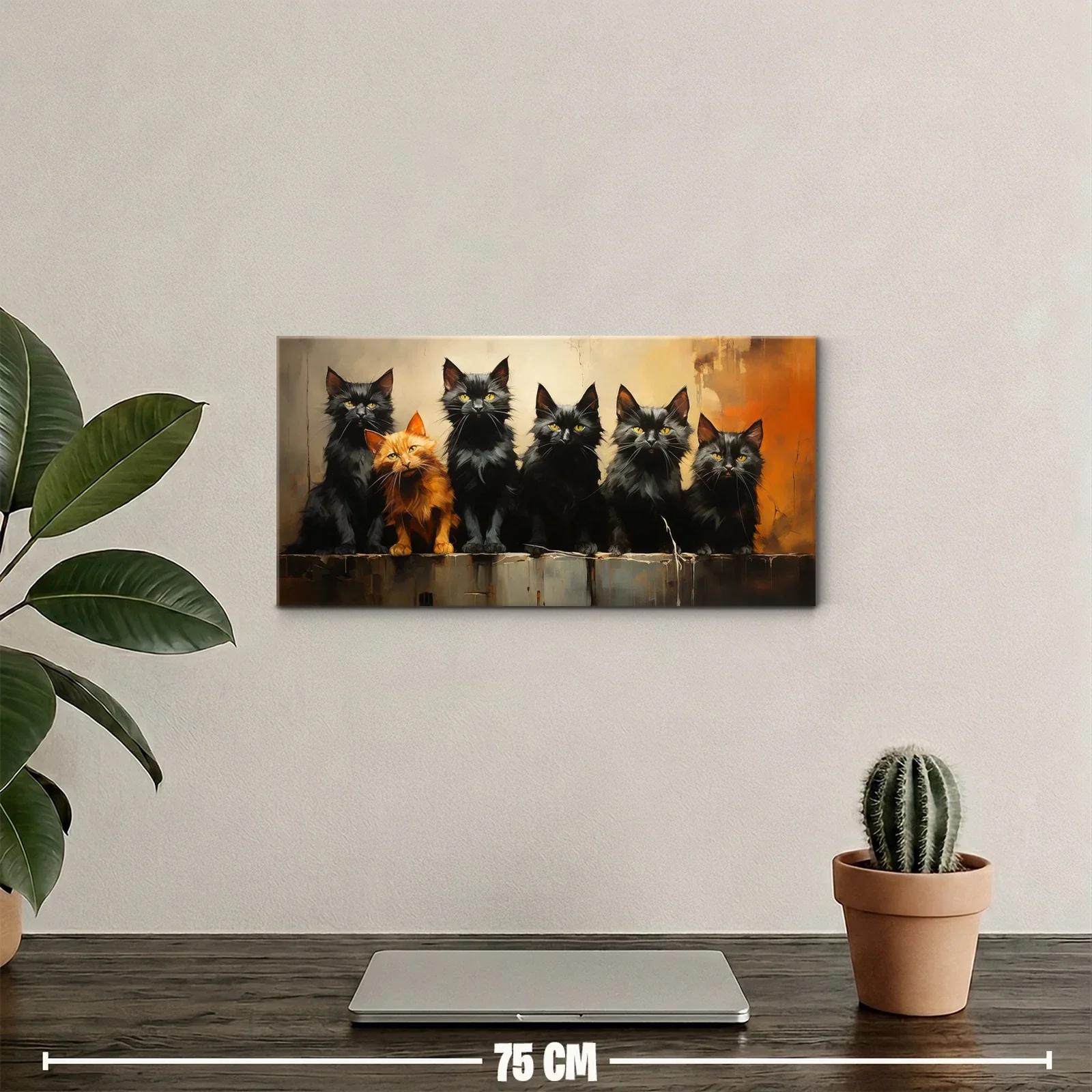 Cuadro grupo de gatos de pelo largo en fila — miniatura 2