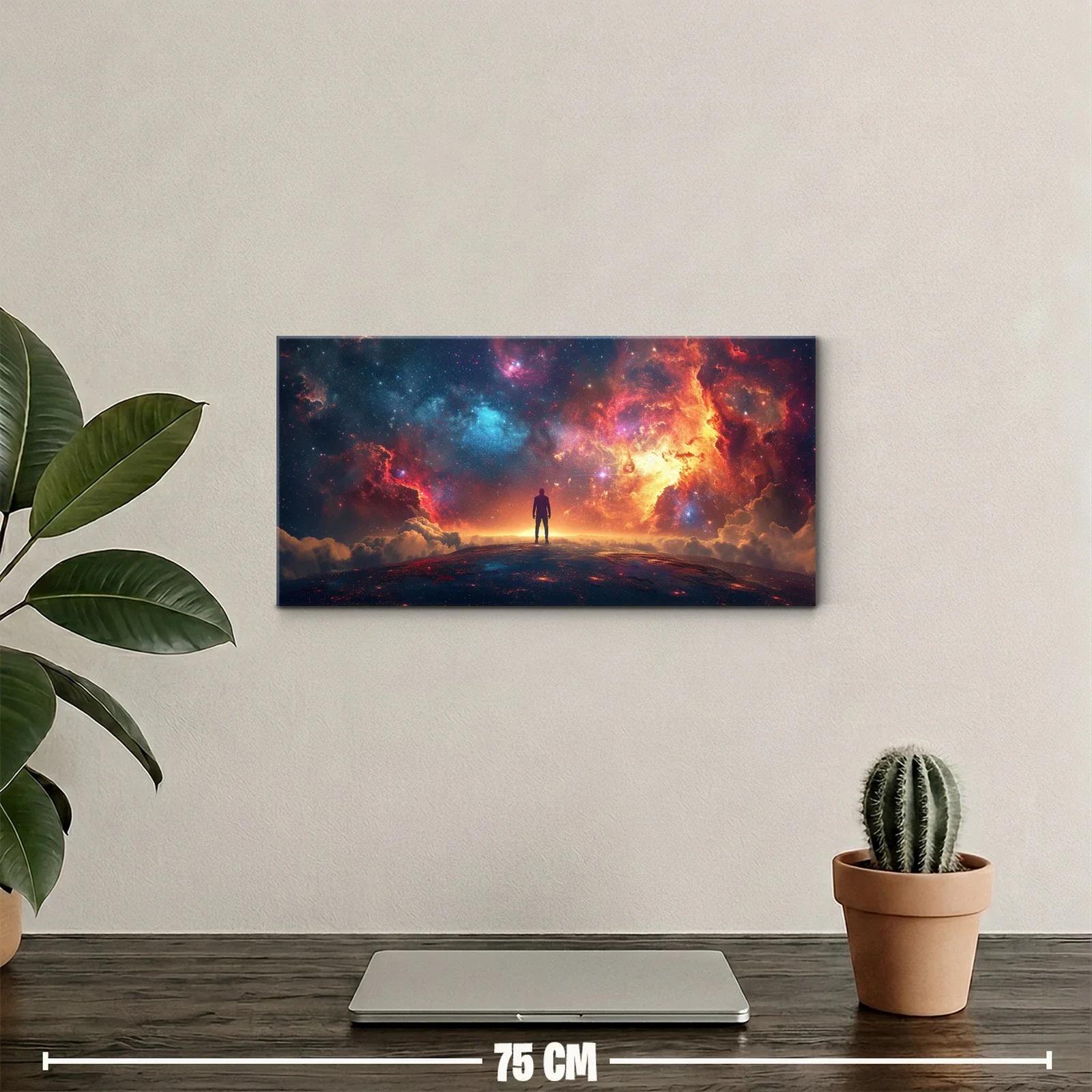 Cuadro silueta ante nebulosa con horizonte brillante — miniatura 2