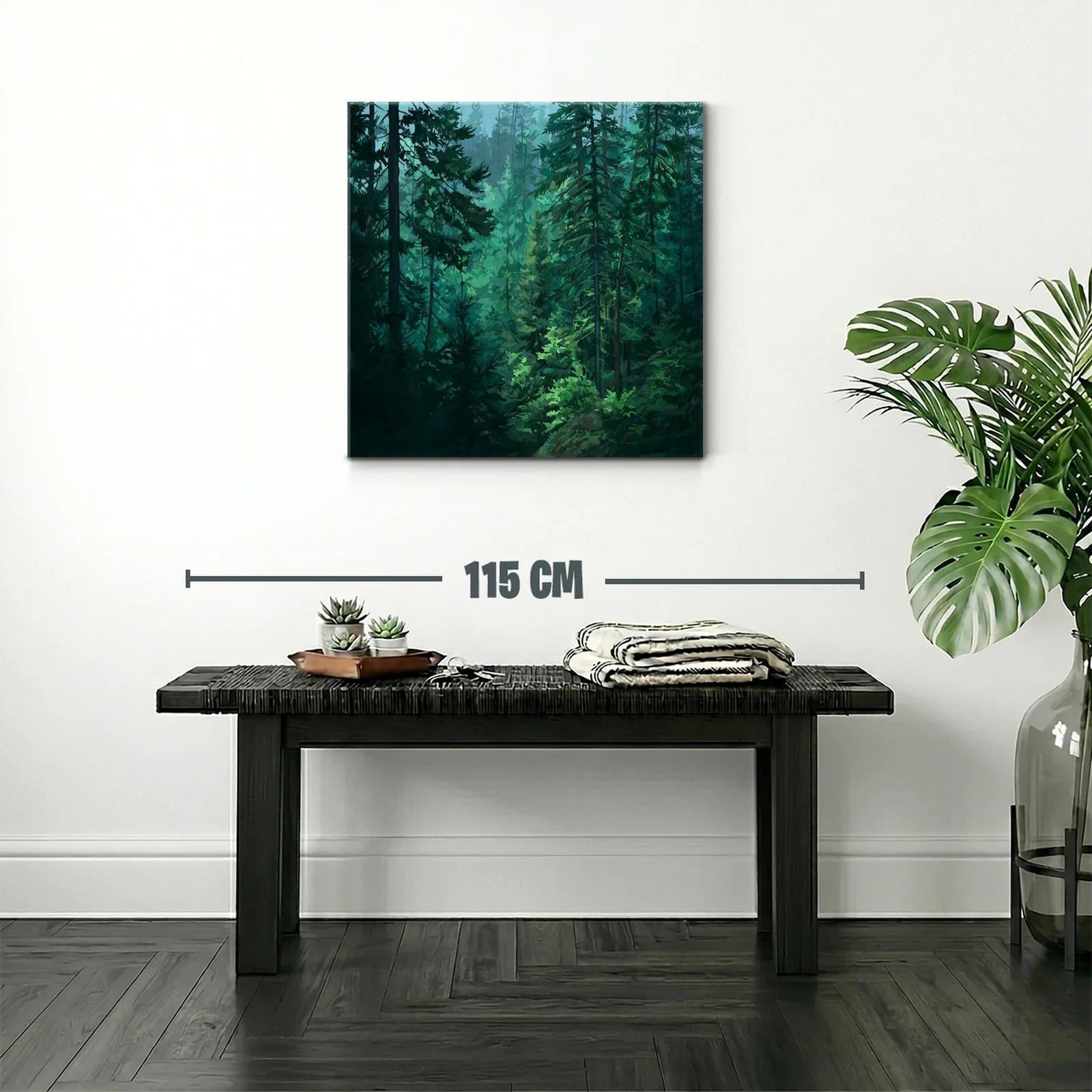 Bosque frondoso en tonos verdes y azules concentrados — miniatura 2